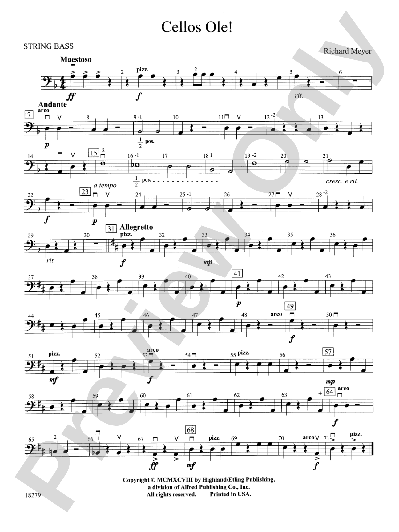 Cellos Ole!: String Bass
