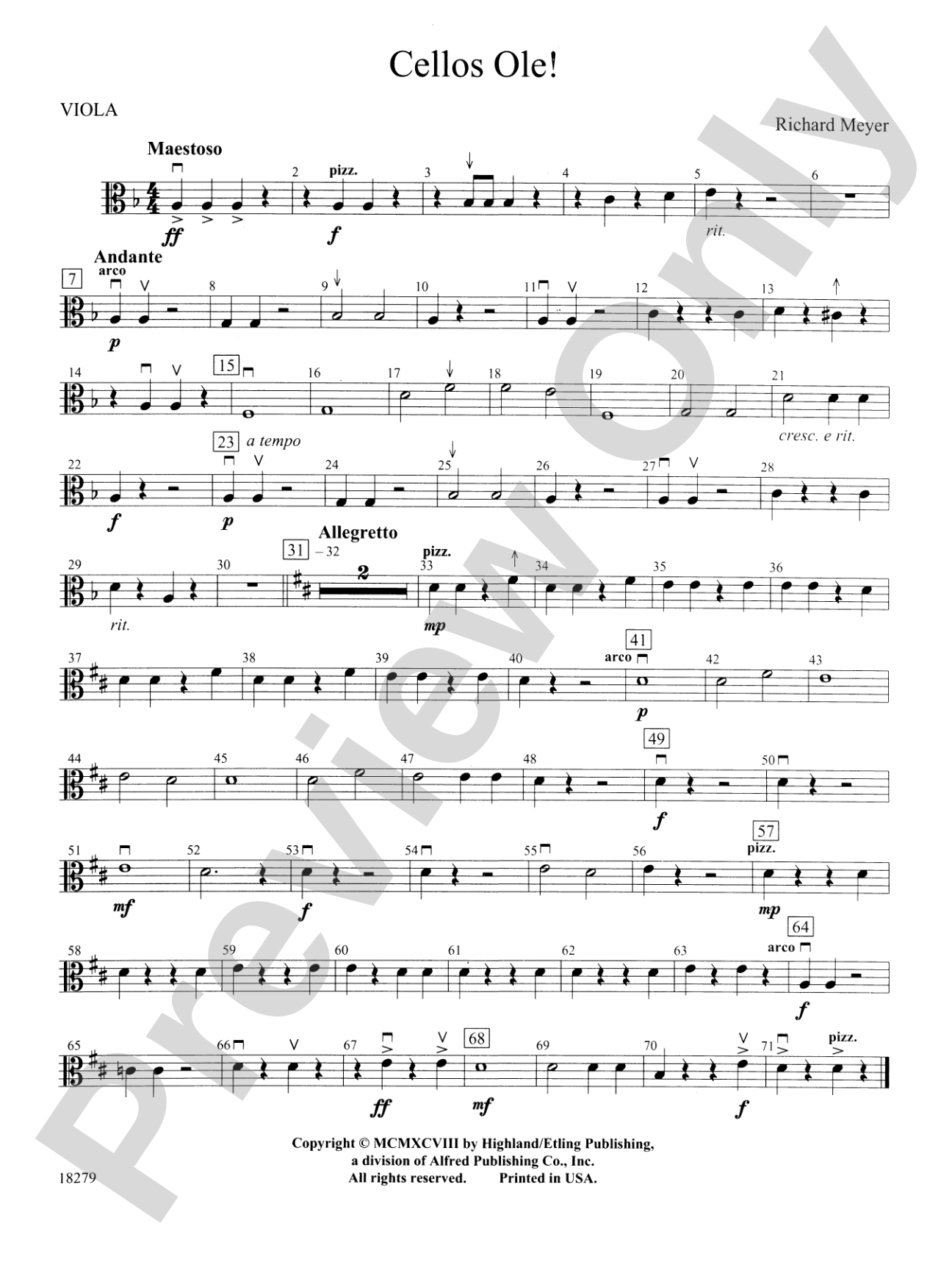 Cellos Ole!: Viola