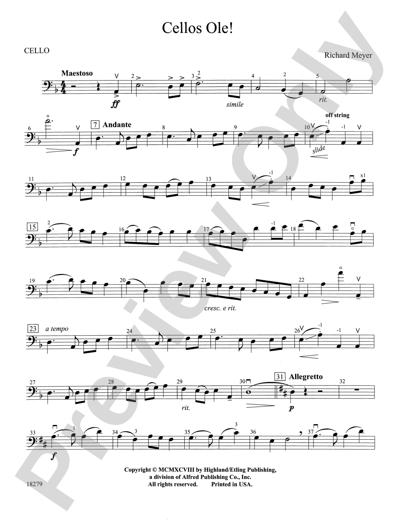 Cellos Ole!: Cello