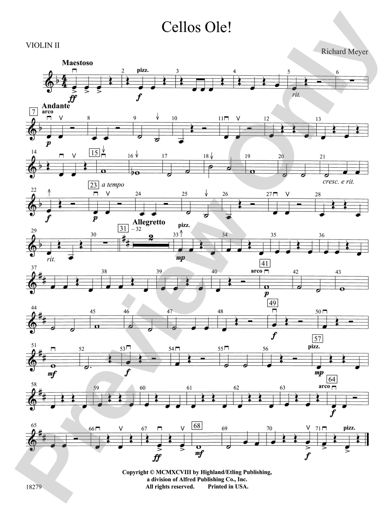 Cellos Ole!: 2nd Violin