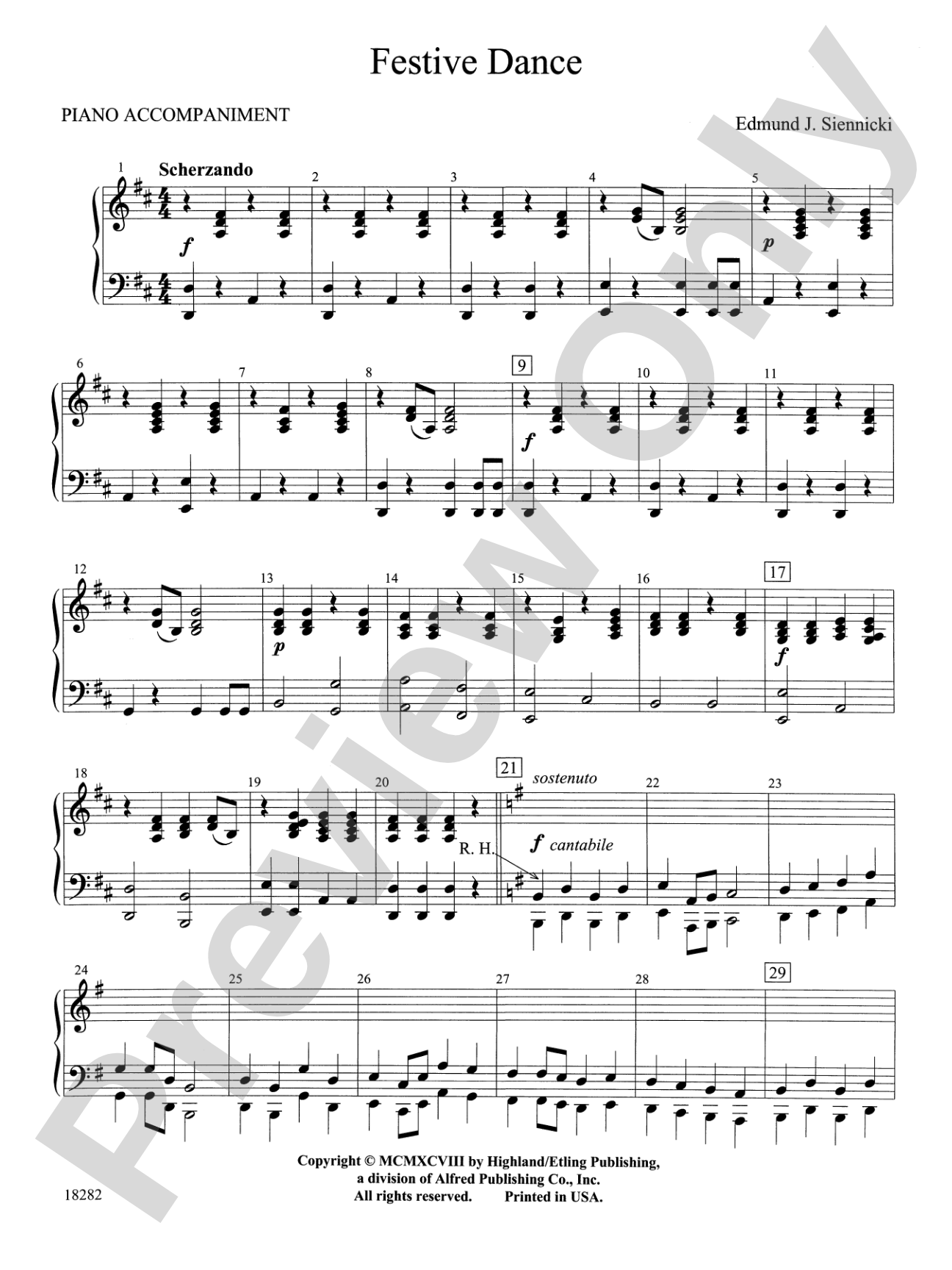 Festive Dance: Piano Accompaniment
