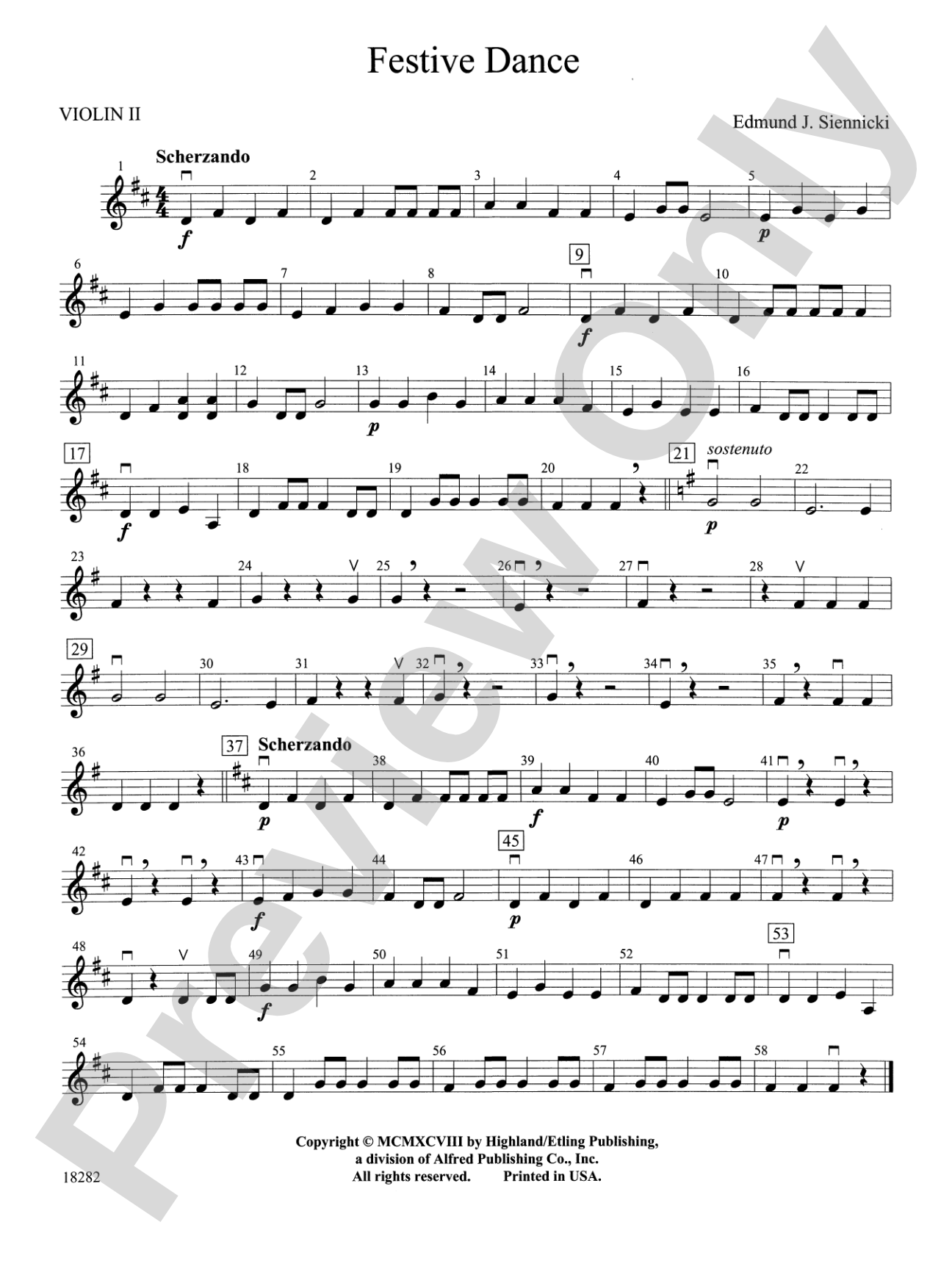 Festive Dance: 2nd Violin