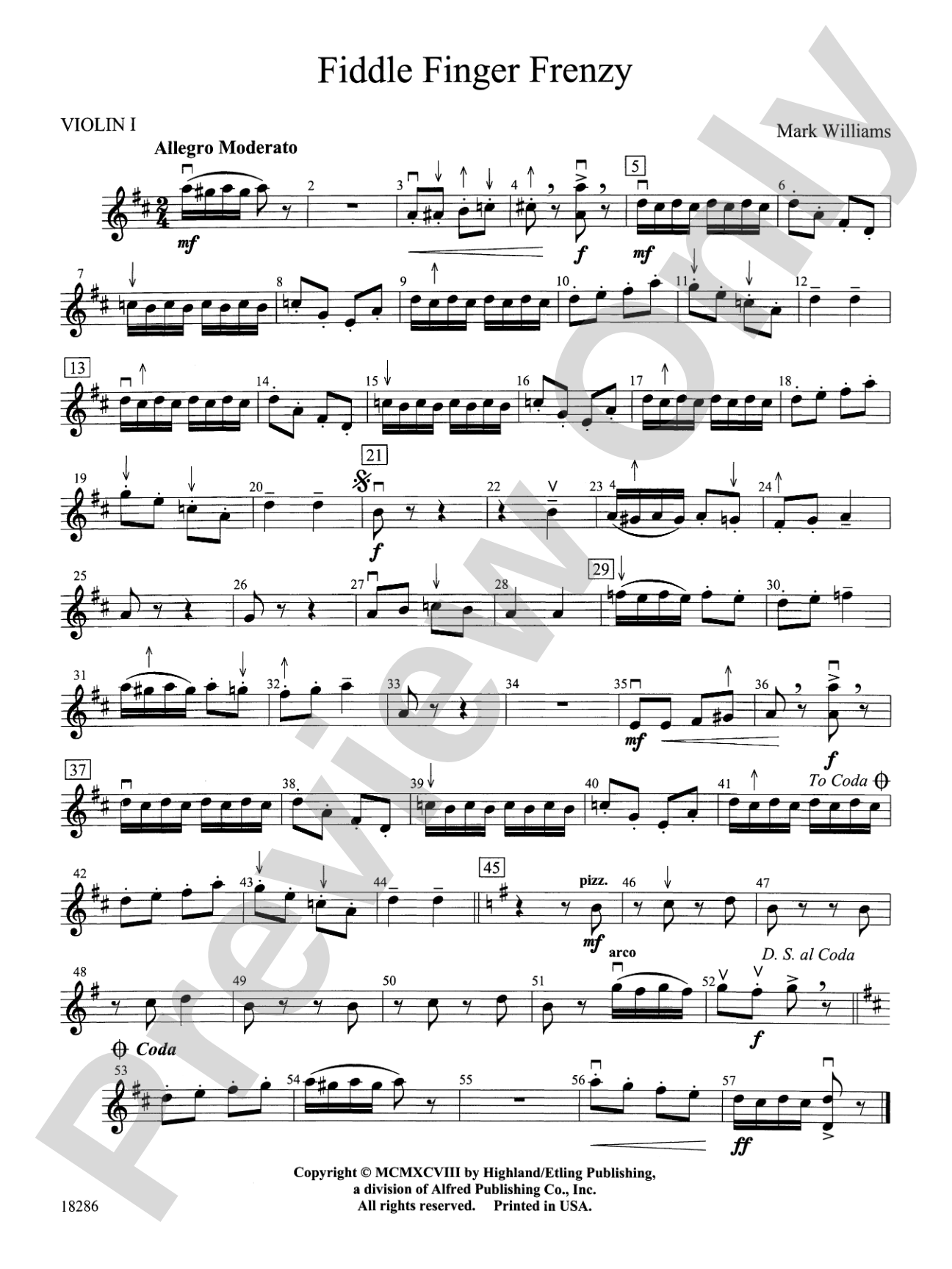 Fiddle Finger Frenzy: 1st Violin