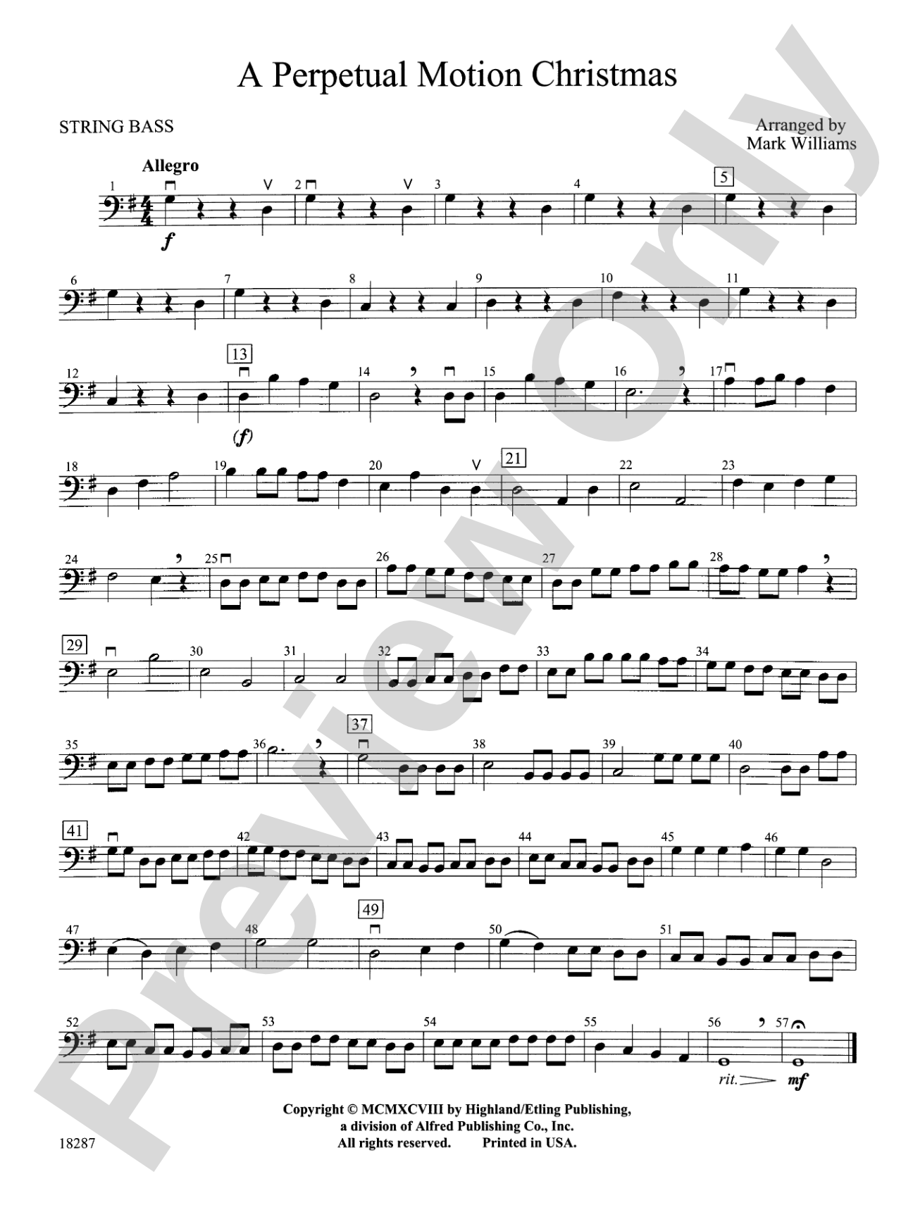 A Perpetual Motion Christmas: String Bass