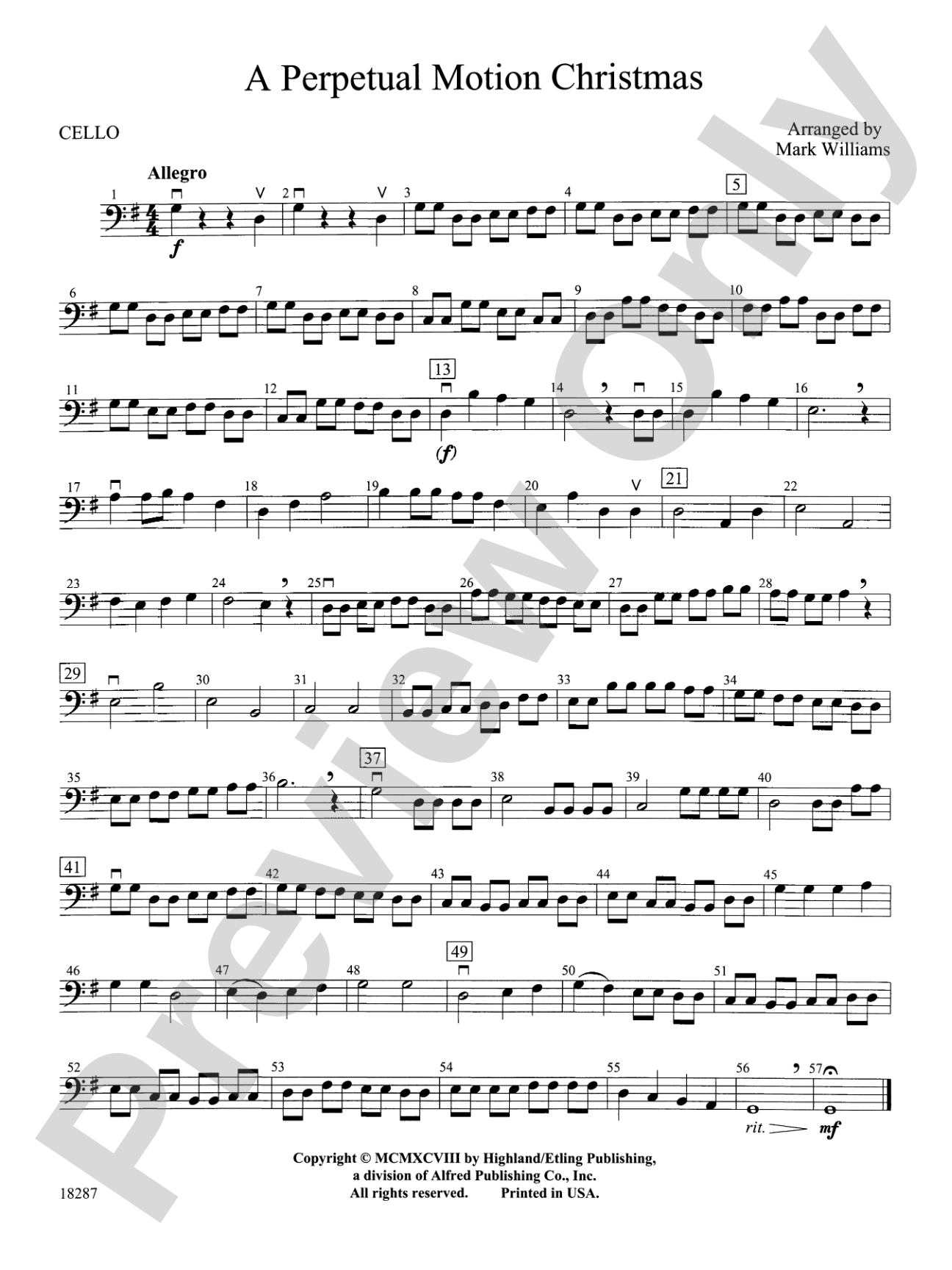 A Perpetual Motion Christmas: Cello