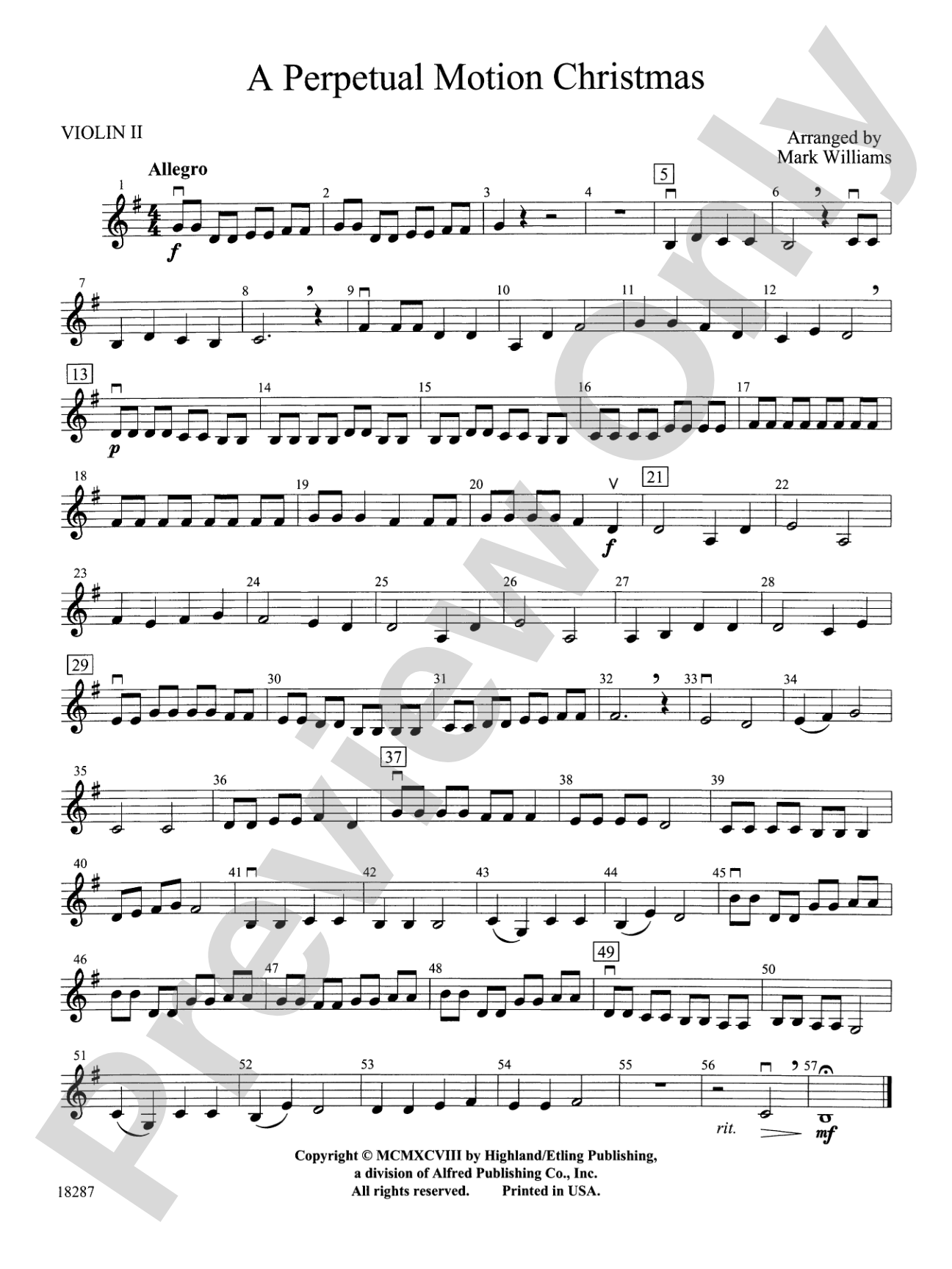 A Perpetual Motion Christmas: 2nd Violin