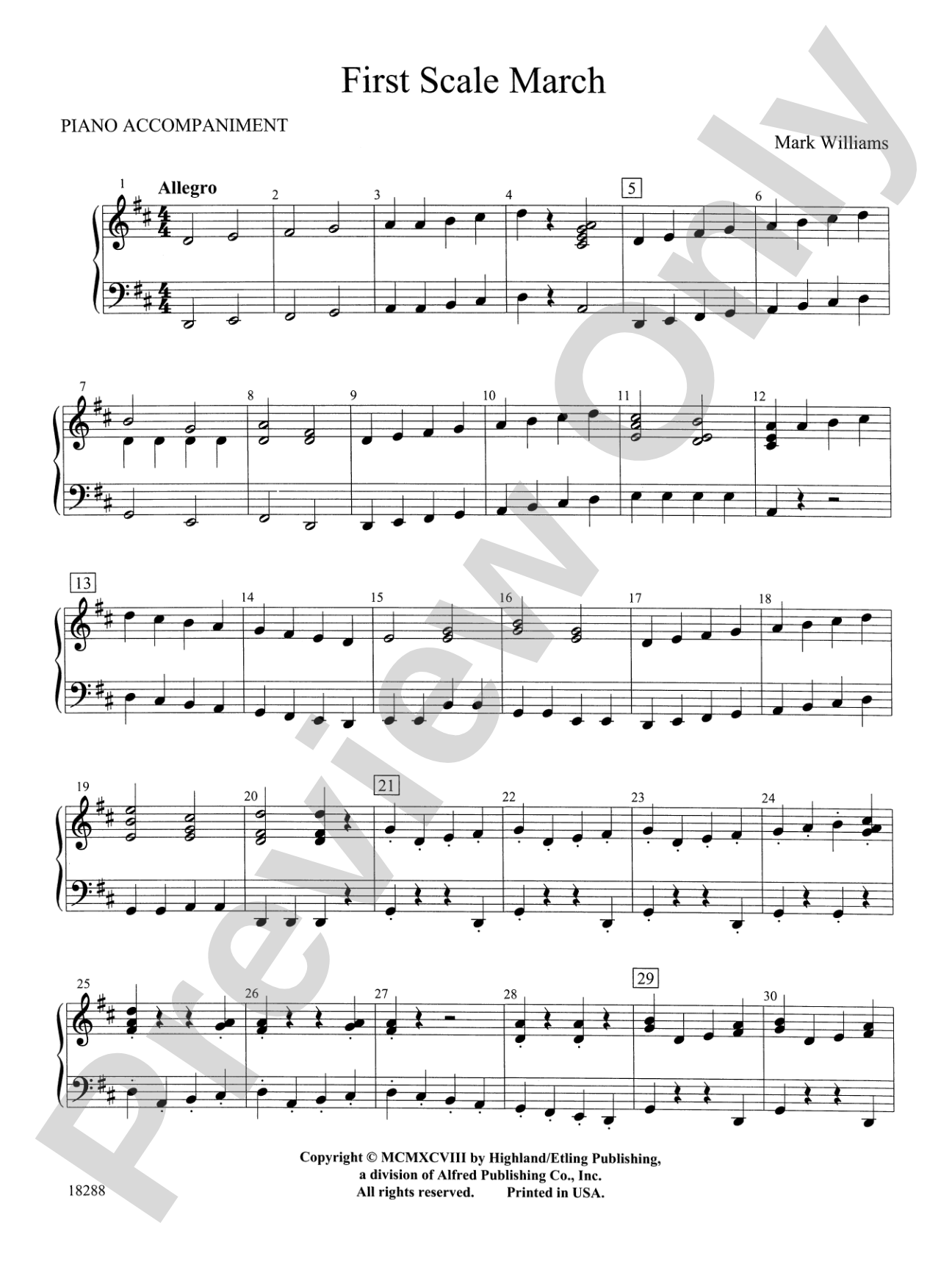 First Scale March: Piano Accompaniment