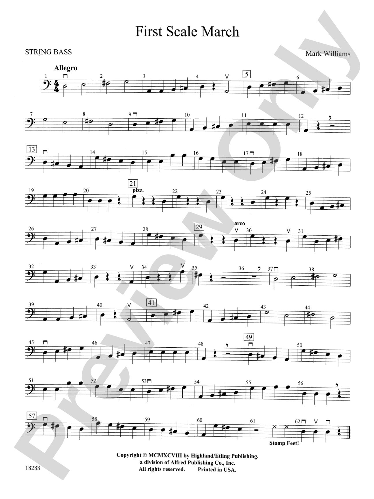 First Scale March: String Bass
