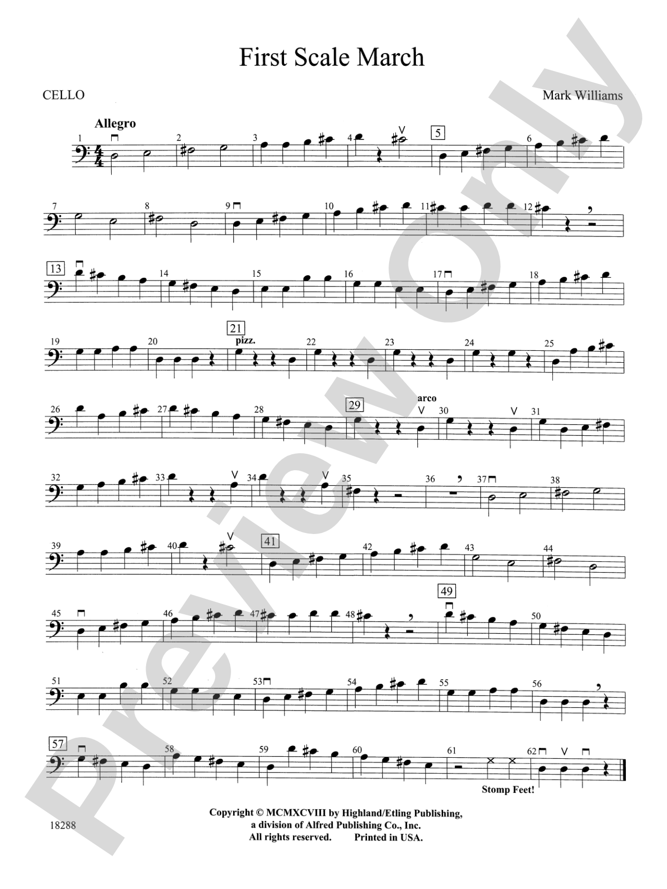 First Scale March: Cello