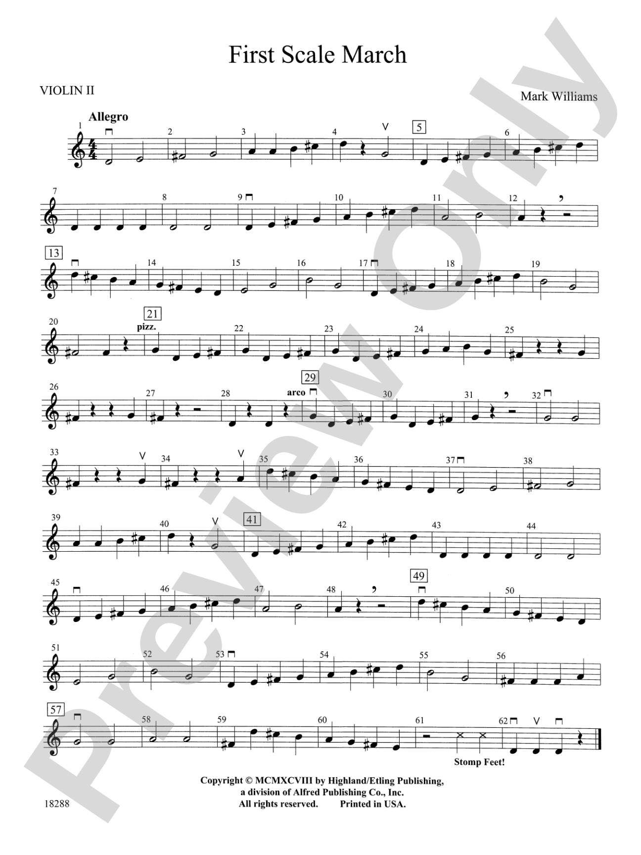 First Scale March: 2nd Violin