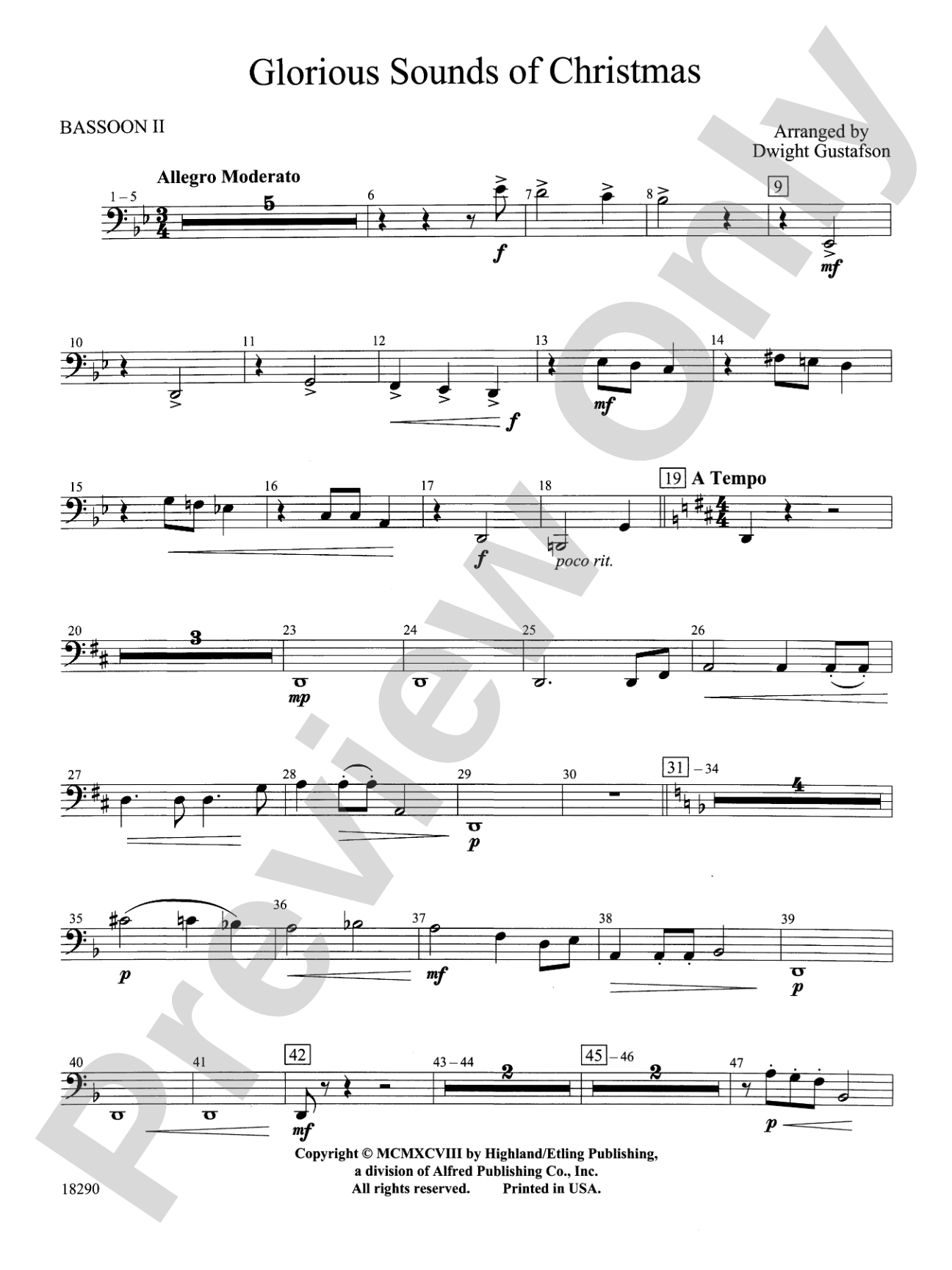 Glorious Sounds of Christmas: 2nd Bassoon