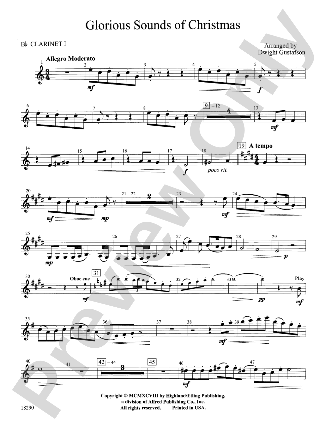 Glorious Sounds of Christmas: 1st B-flat Clarinet