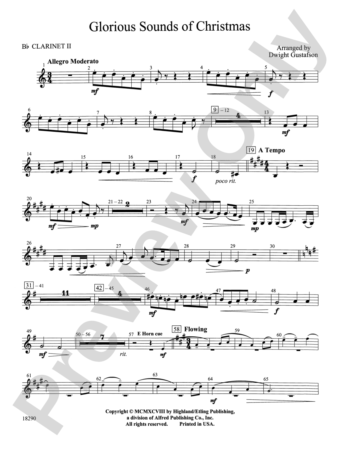 Glorious Sounds of Christmas: 2nd B-flat Clarinet