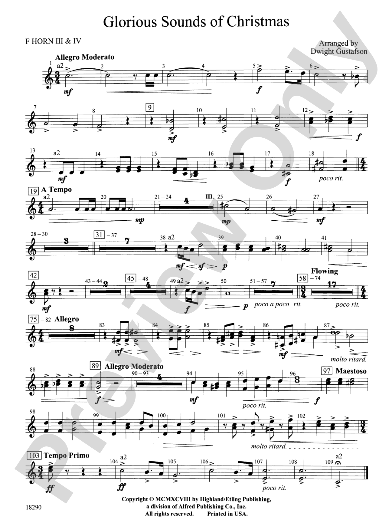 Glorious Sounds of Christmas: 3rd & 4th F Horns
