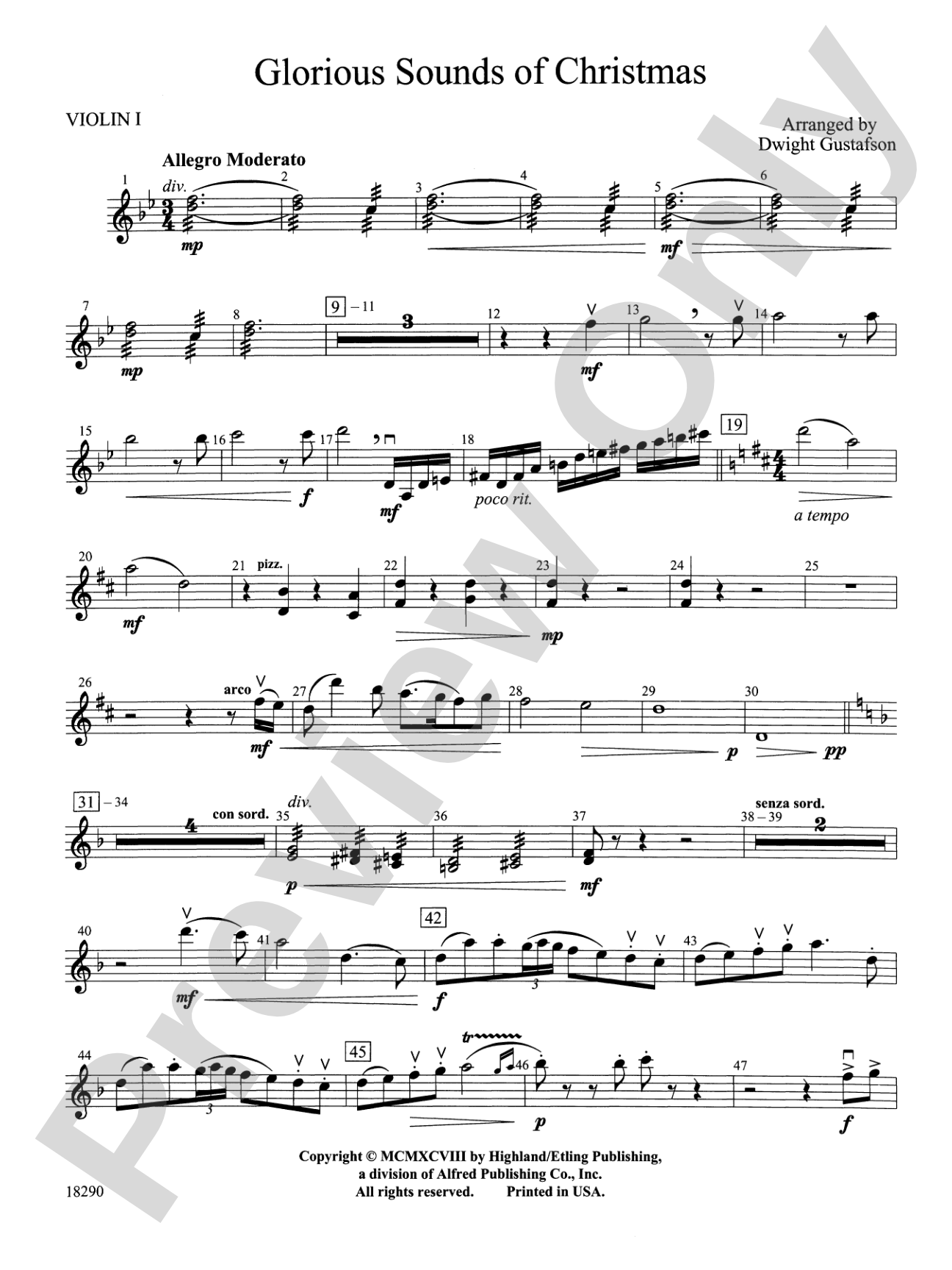 Glorious Sounds of Christmas: 1st Violin