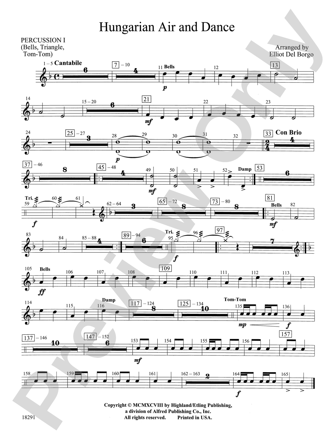 Hungarian Air and Dance: 1st Percussion