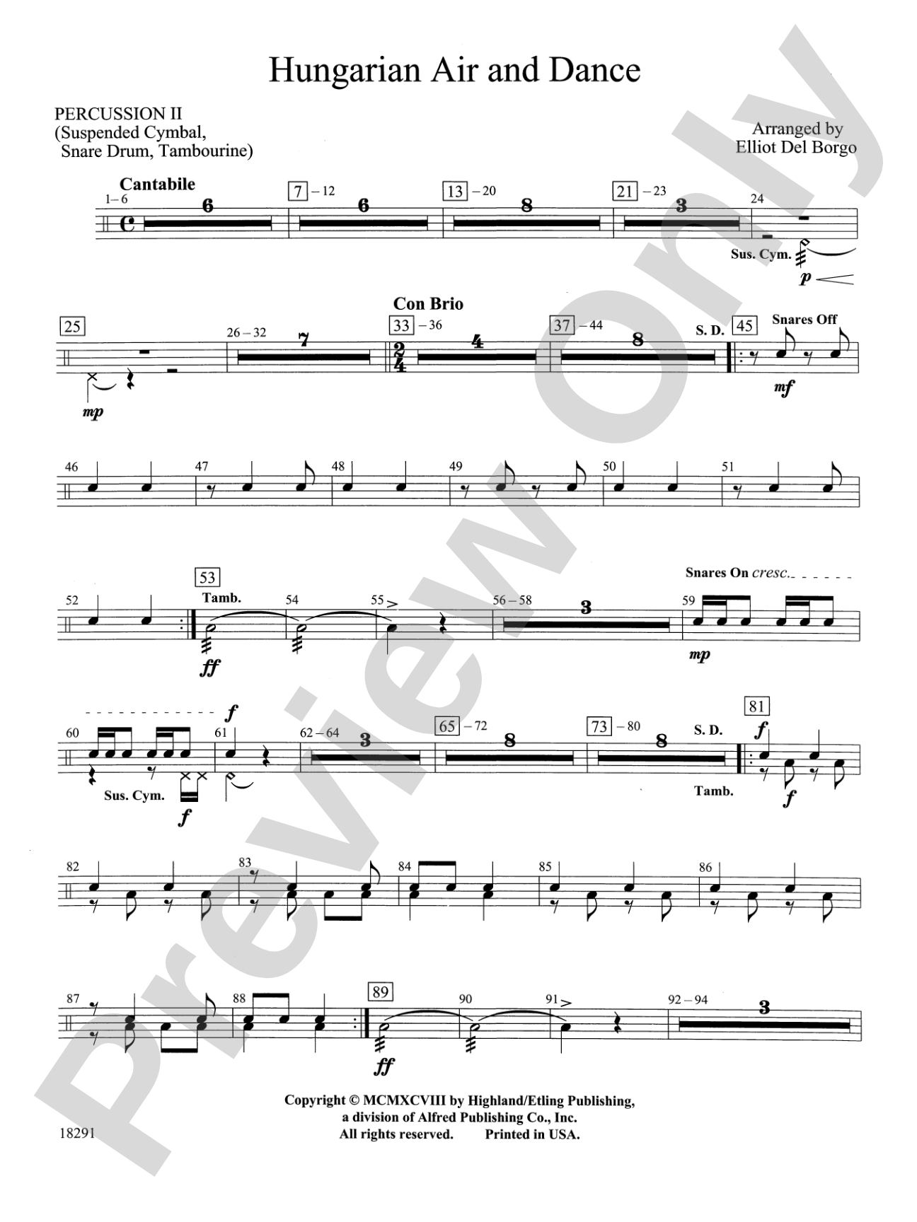 Hungarian Air and Dance: 2nd Percussion