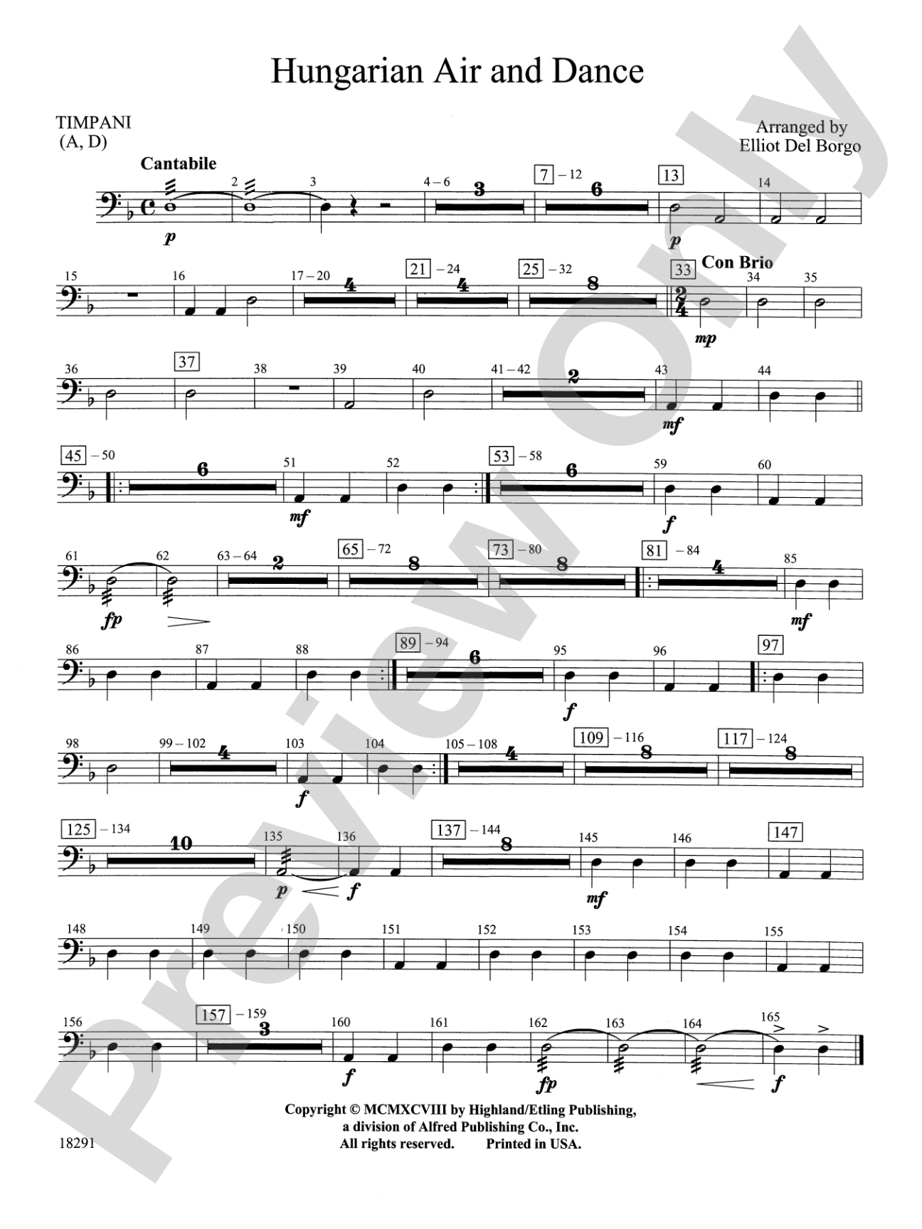 Hungarian Air and Dance: Timpani