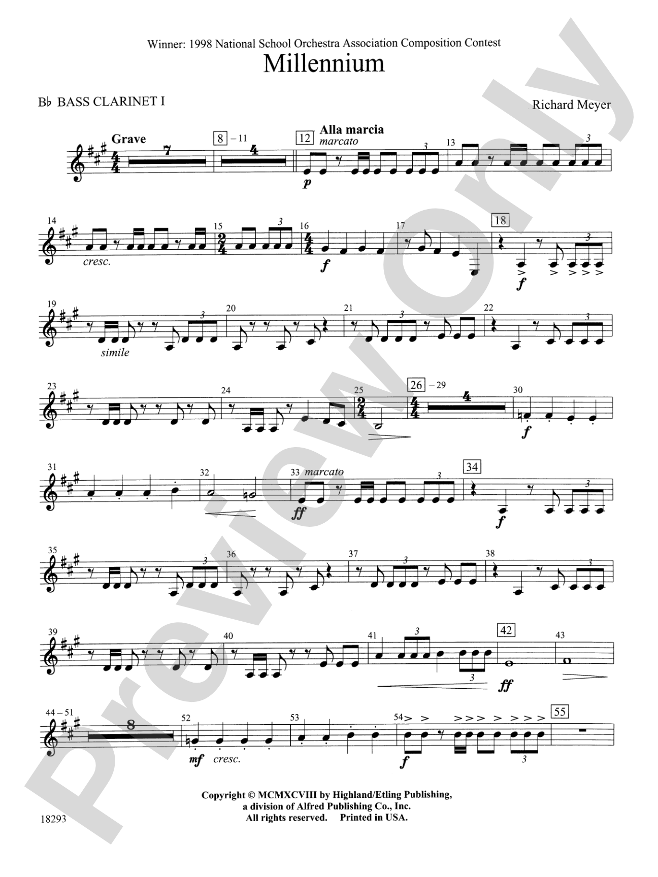 Millennium: Bass Clarinet 1
