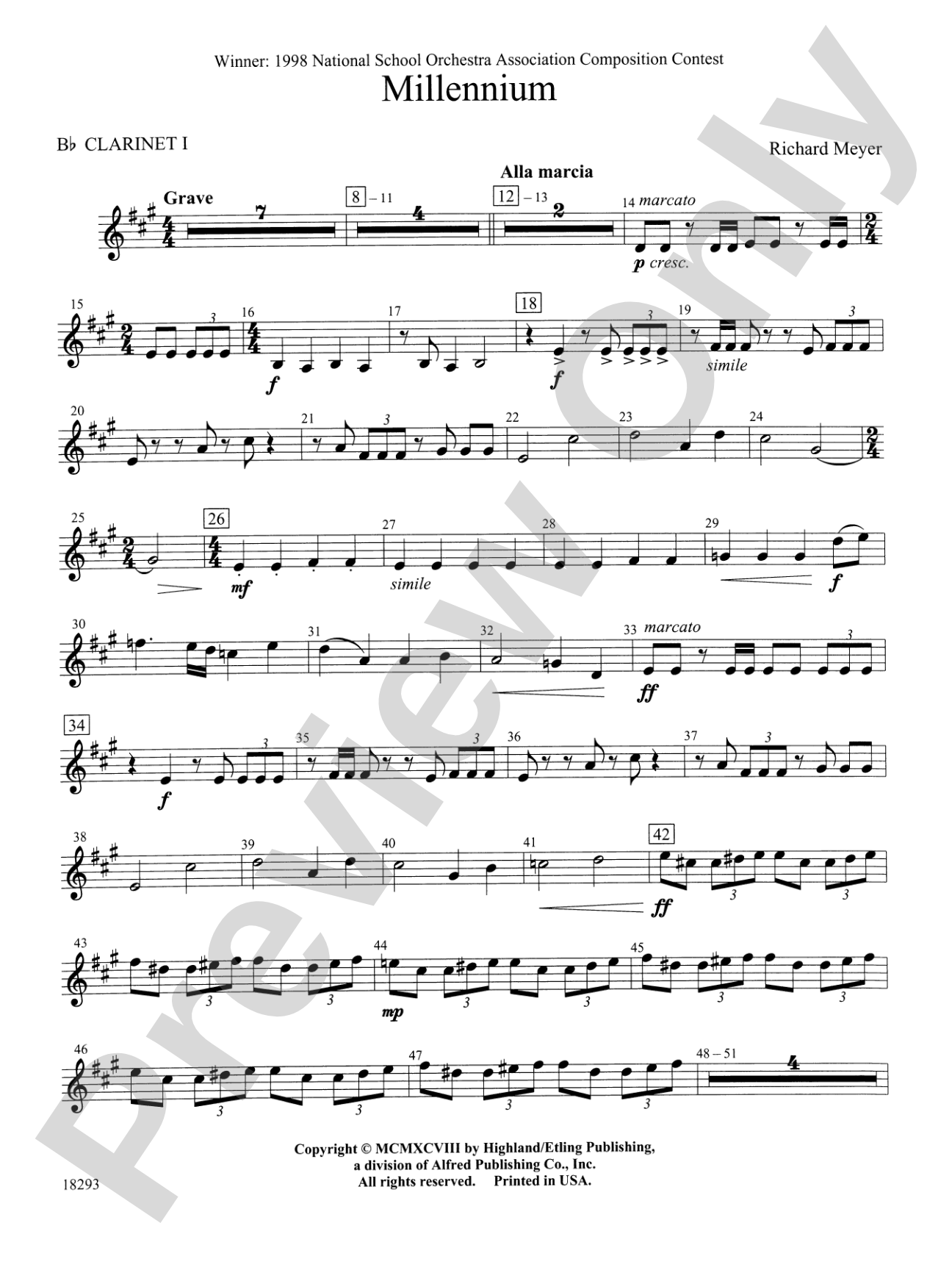 Millennium: 1st B-flat Clarinet