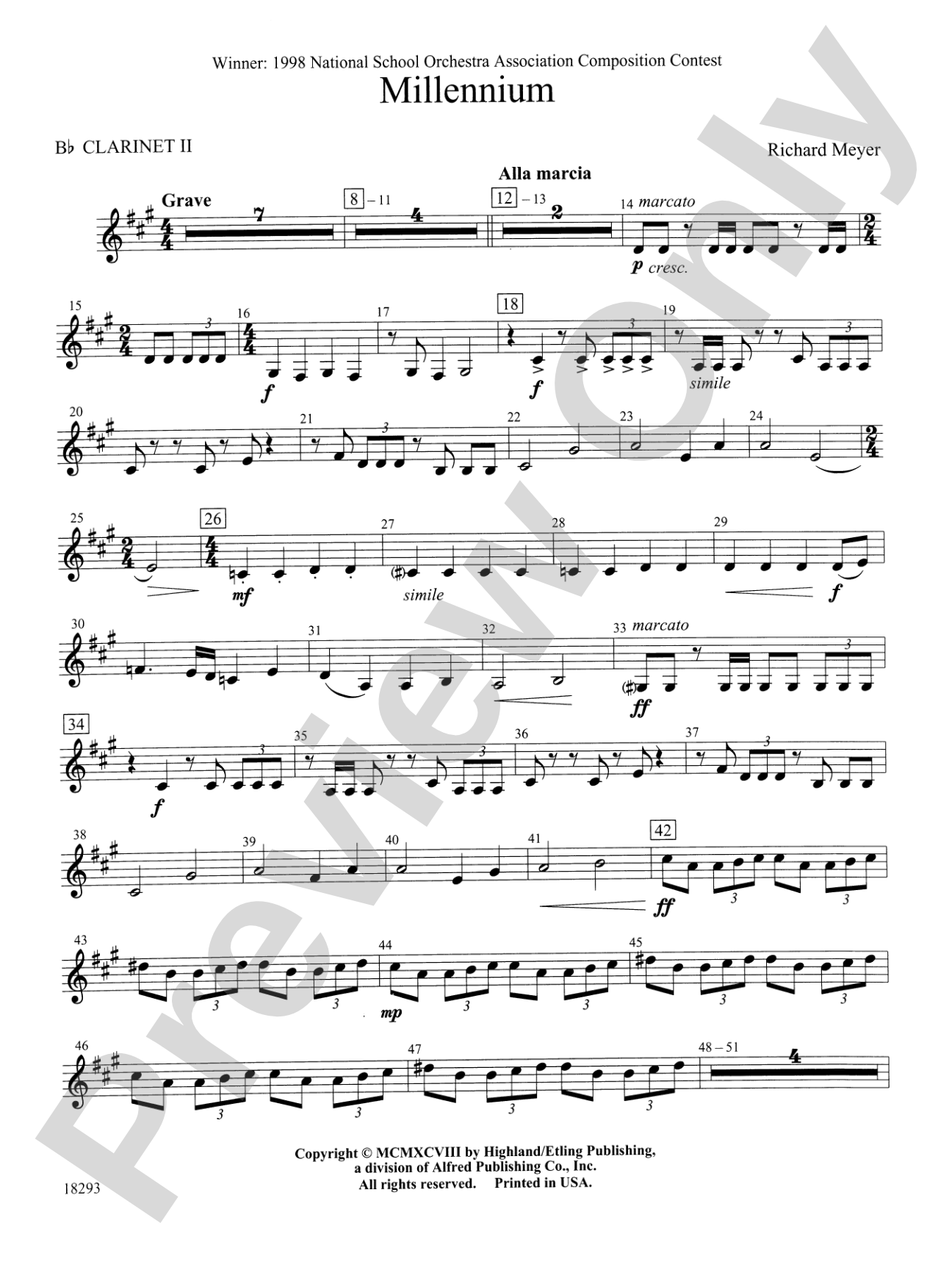 Millennium: 2nd B-flat Clarinet