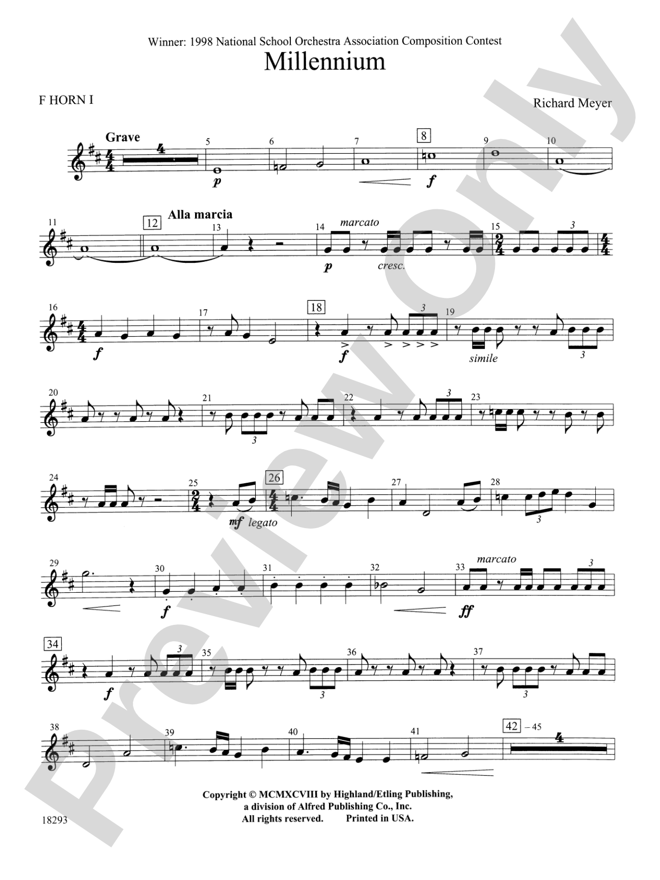 Millennium: 1st F Horn