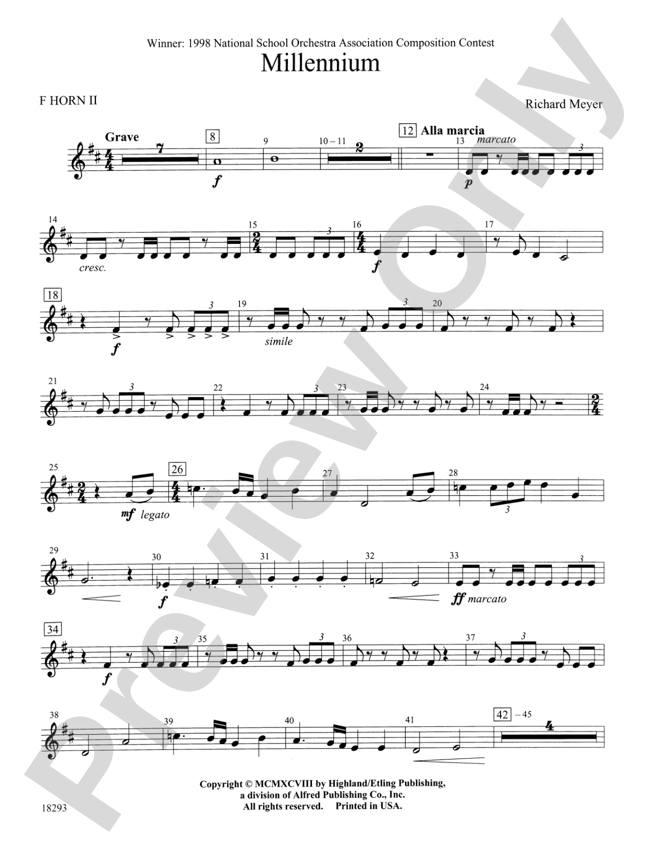 Millennium: 2nd F Horn