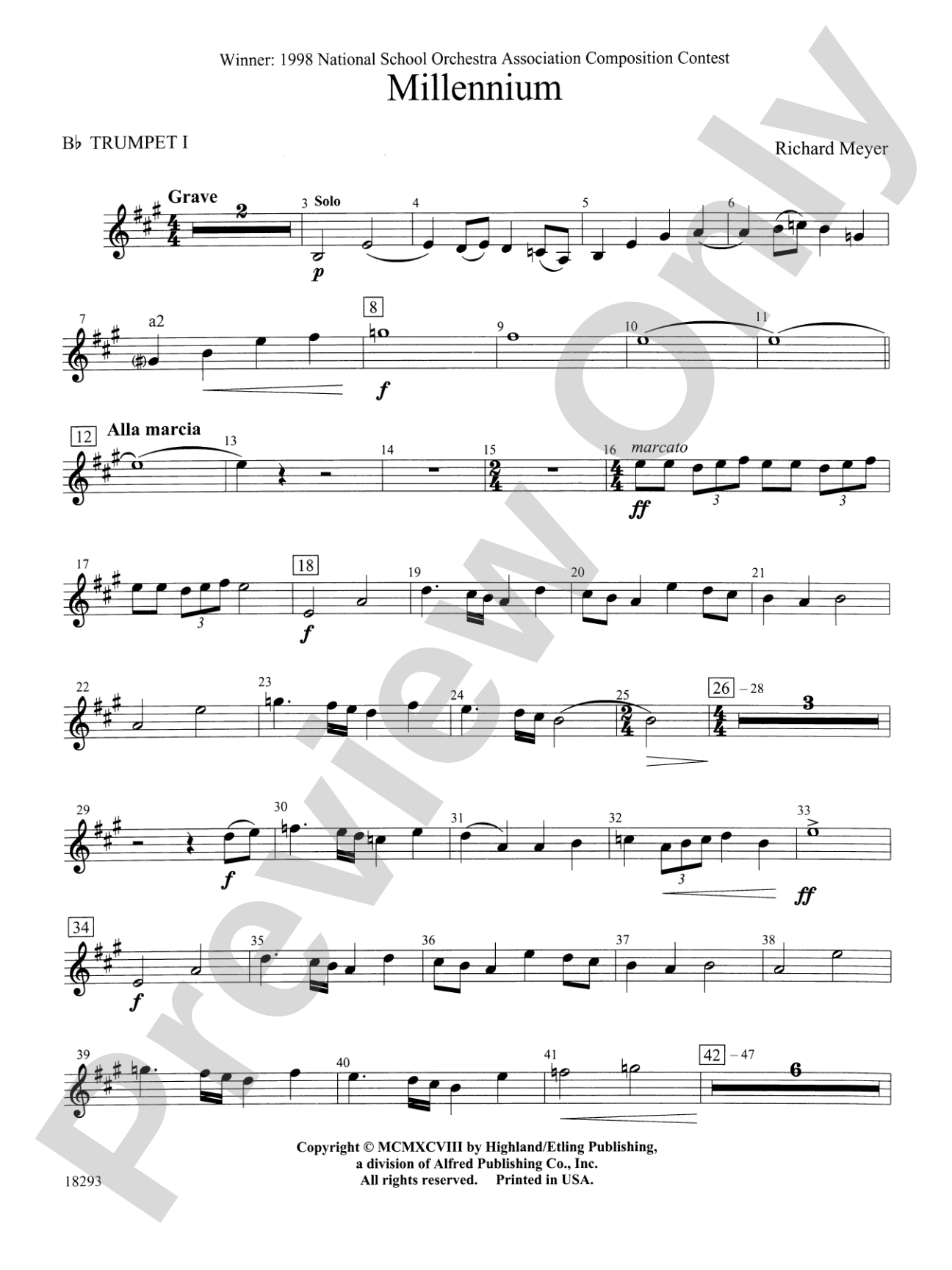 Millennium: 1st B-flat Trumpet