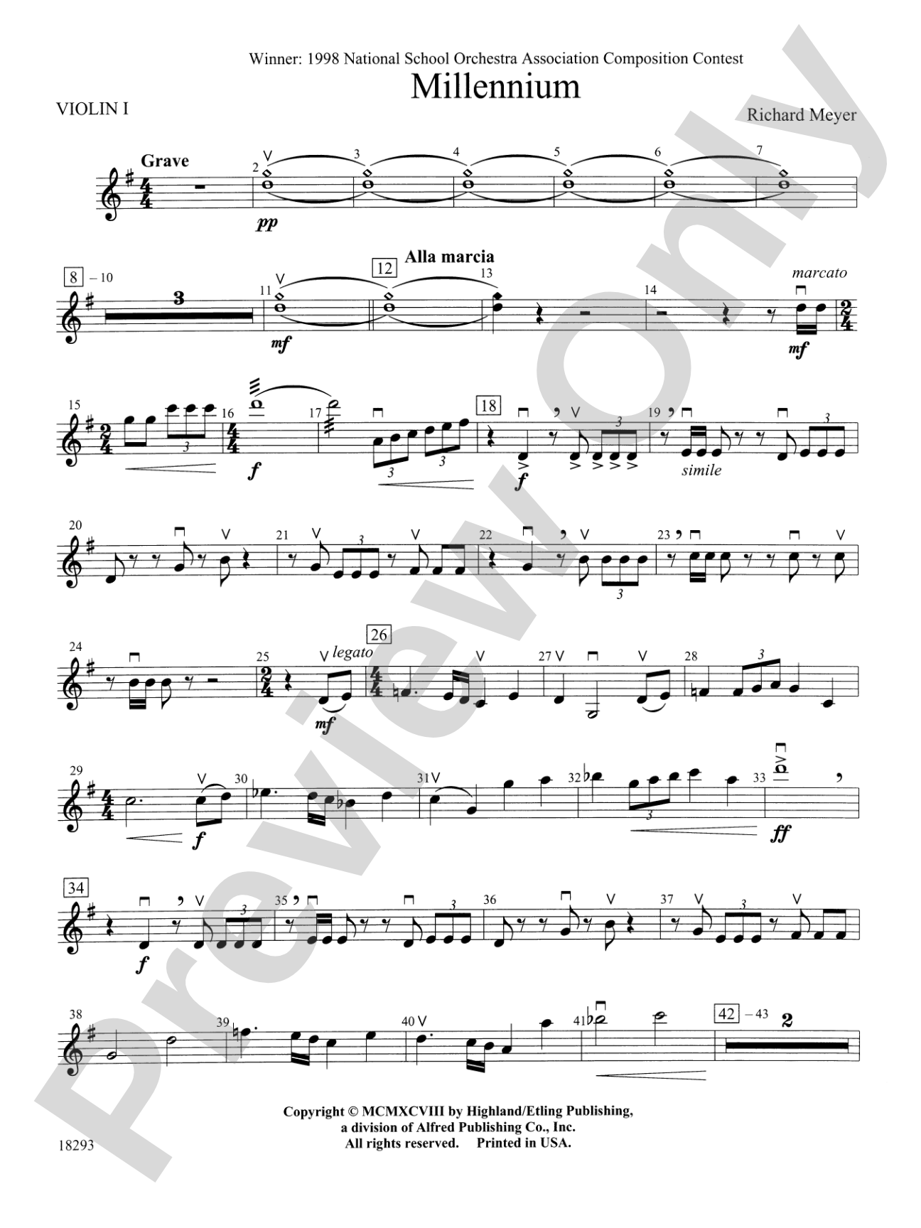 Millennium: 1st Violin
