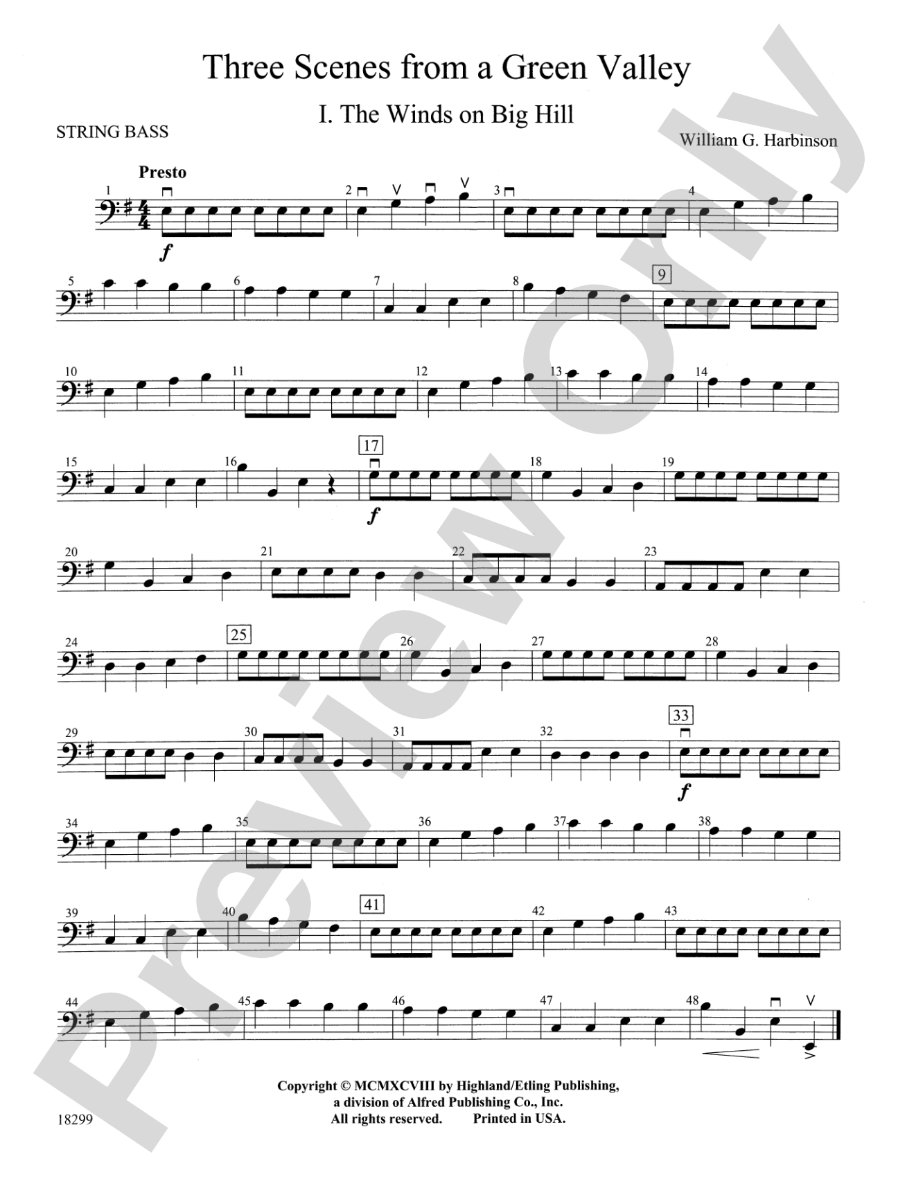 Three Scenes from a Green Valley: String Bass