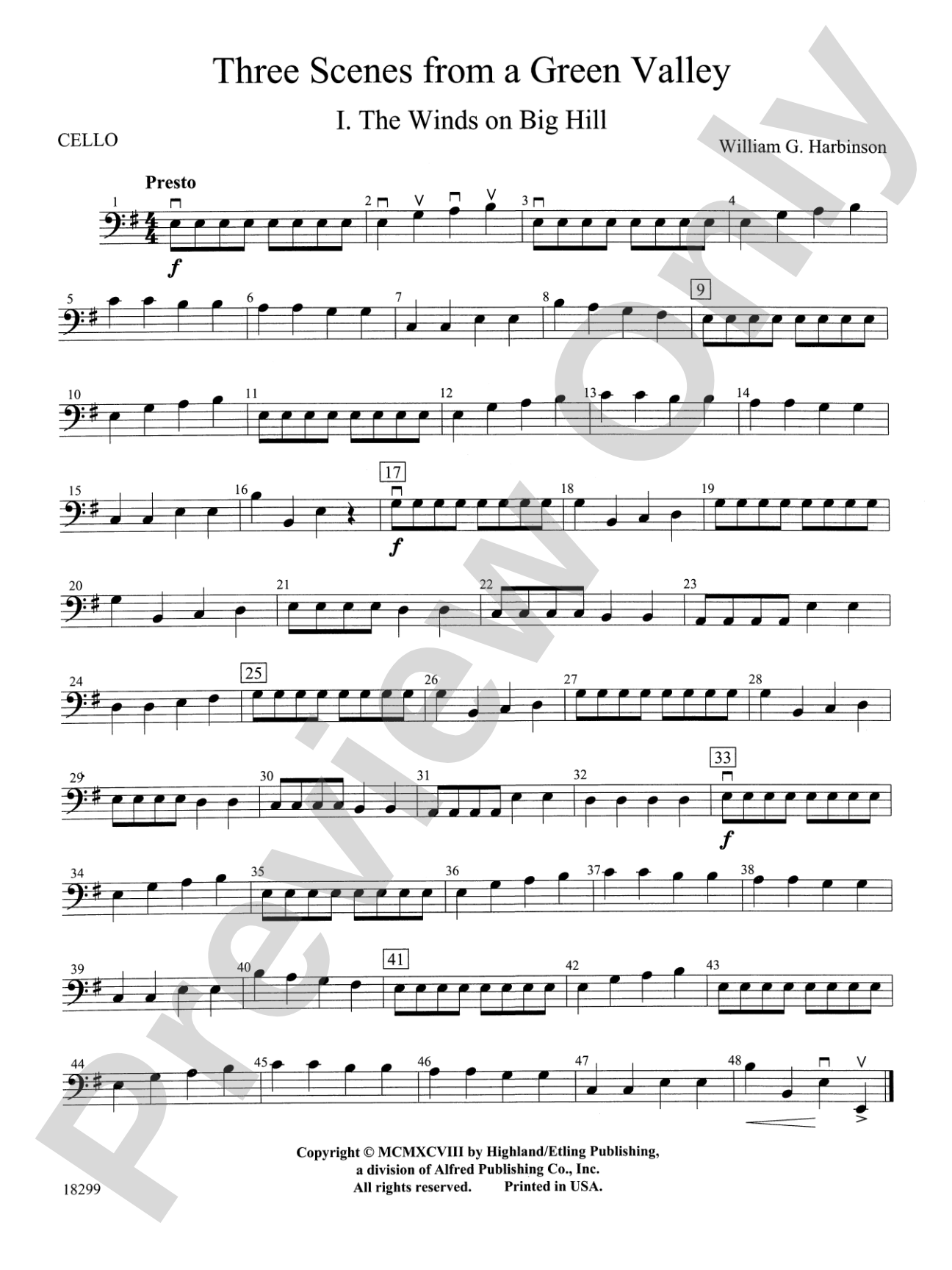 Three Scenes from a Green Valley: Cello