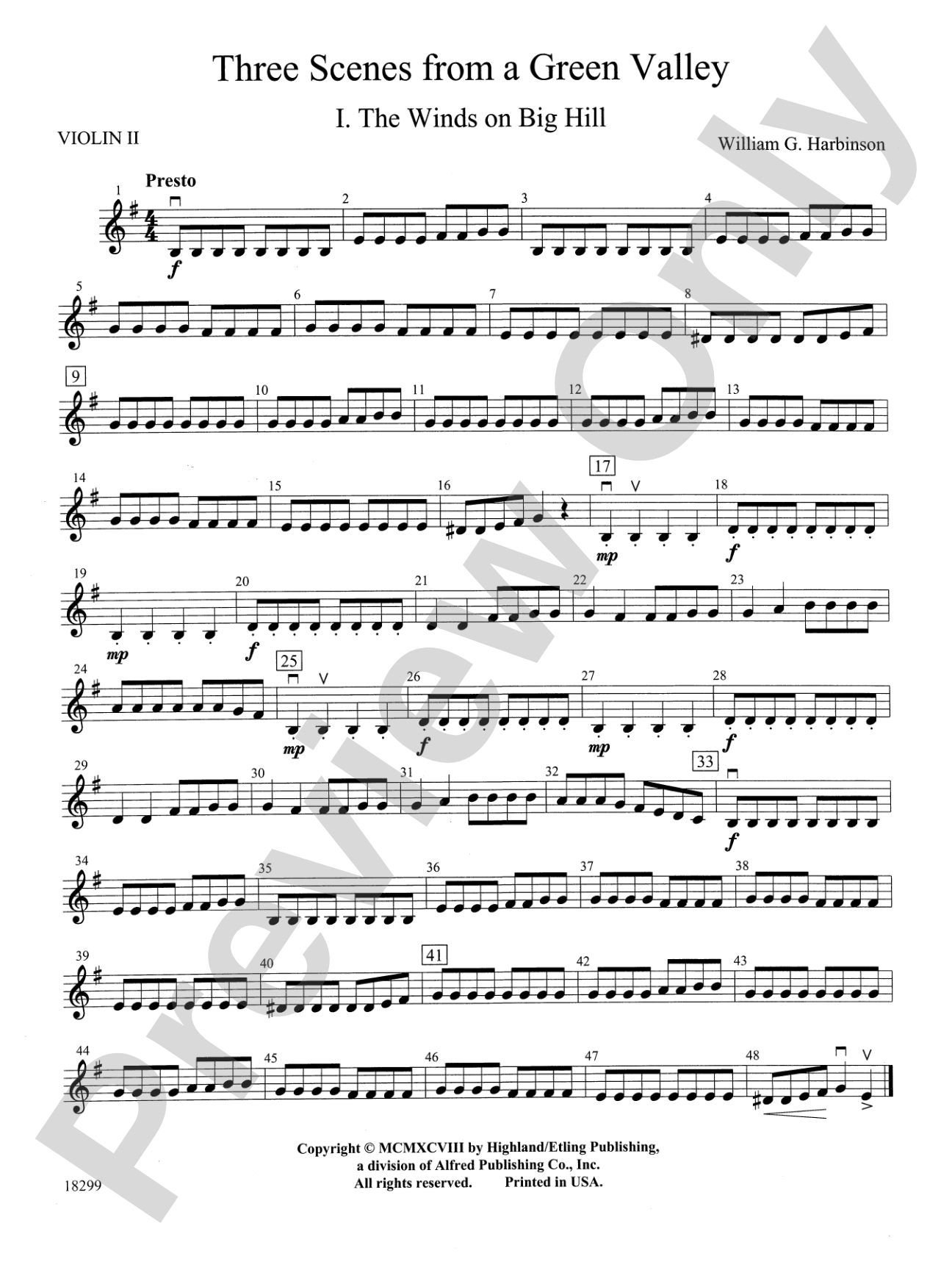 Three Scenes from a Green Valley: 2nd Violin