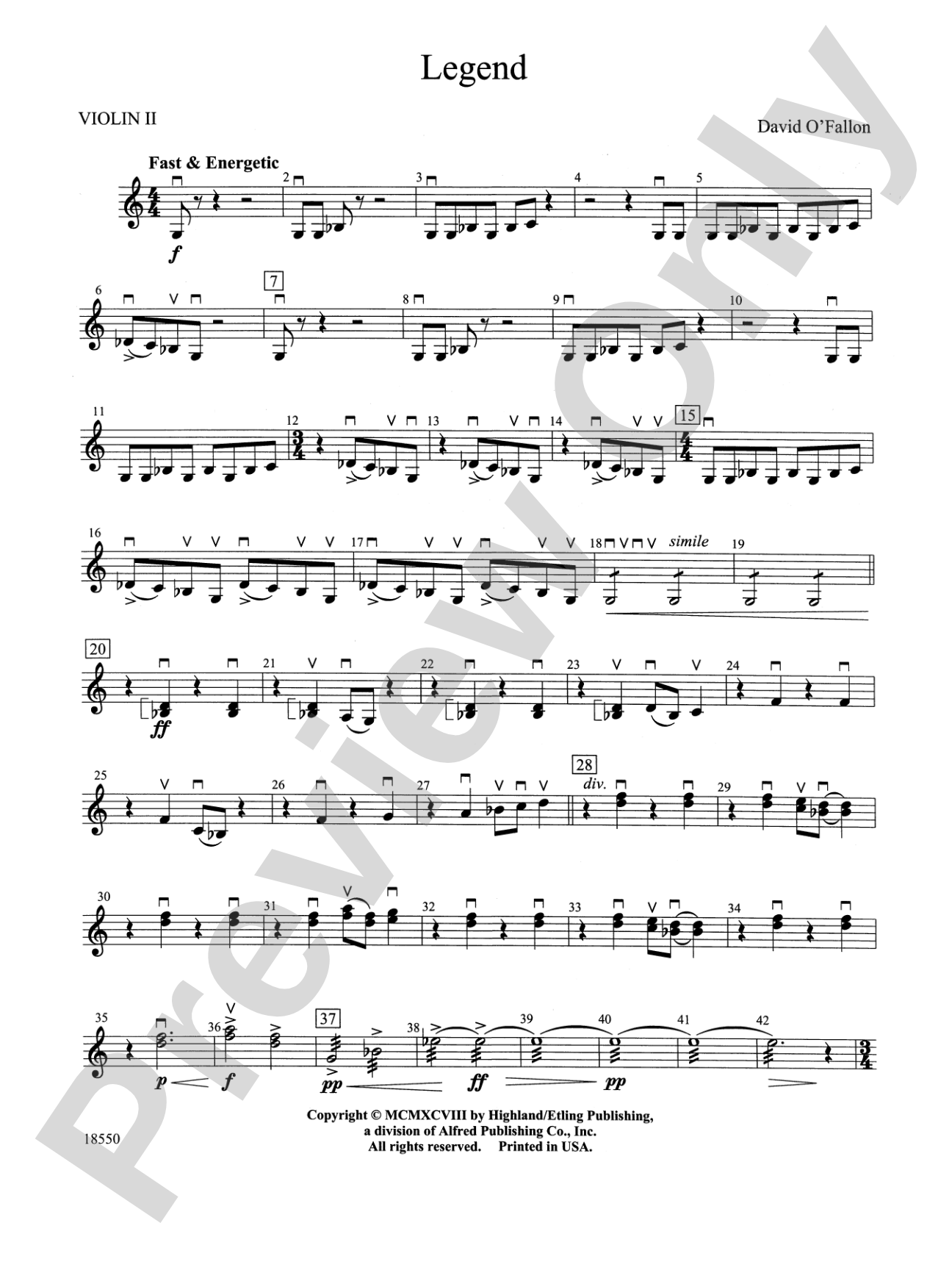 Legend: 2nd Violin