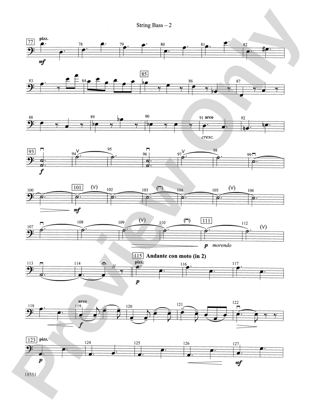 Bailes para Orquesta (For Two Solo Violins and String Orchestra): String Bass