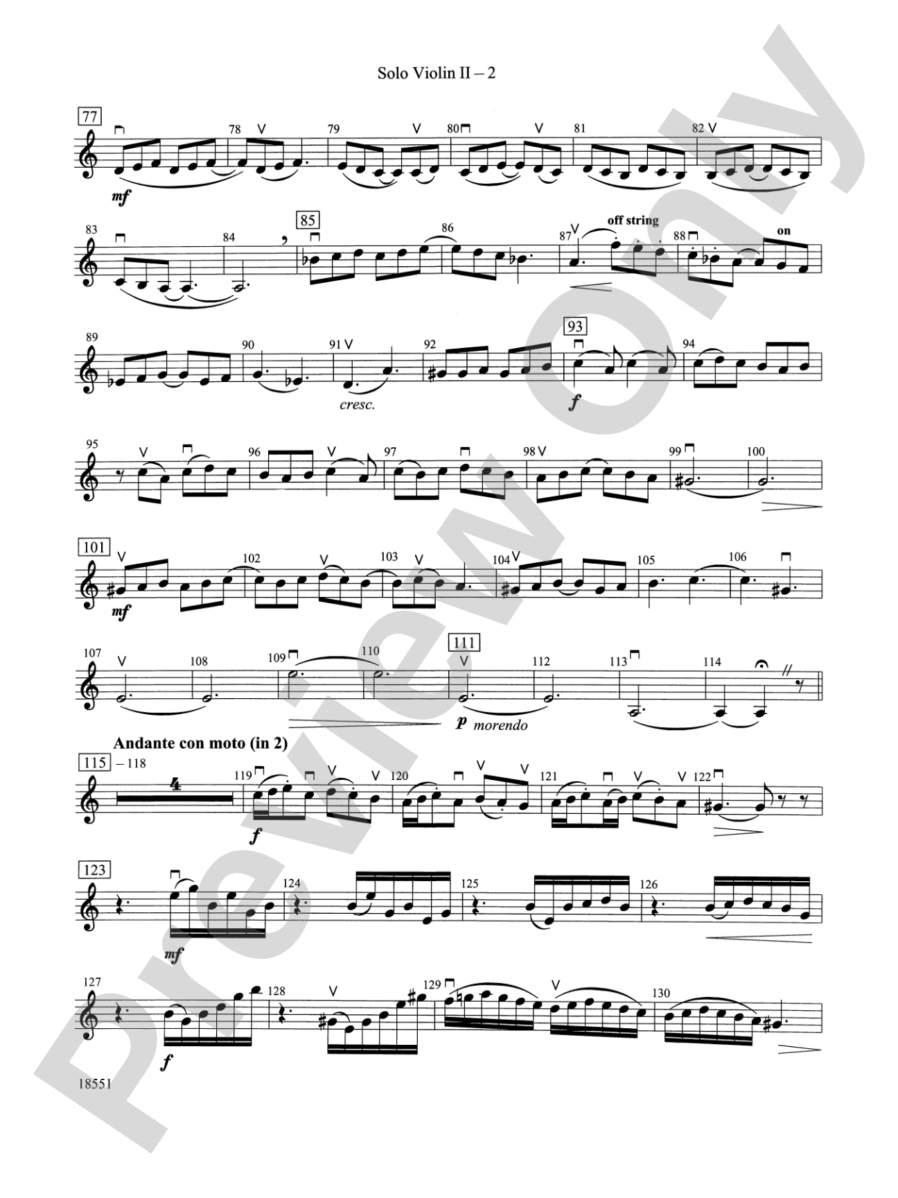 Bailes para Orquesta (For Two Solo Violins and String Orchestra): Solo 2nd Violin