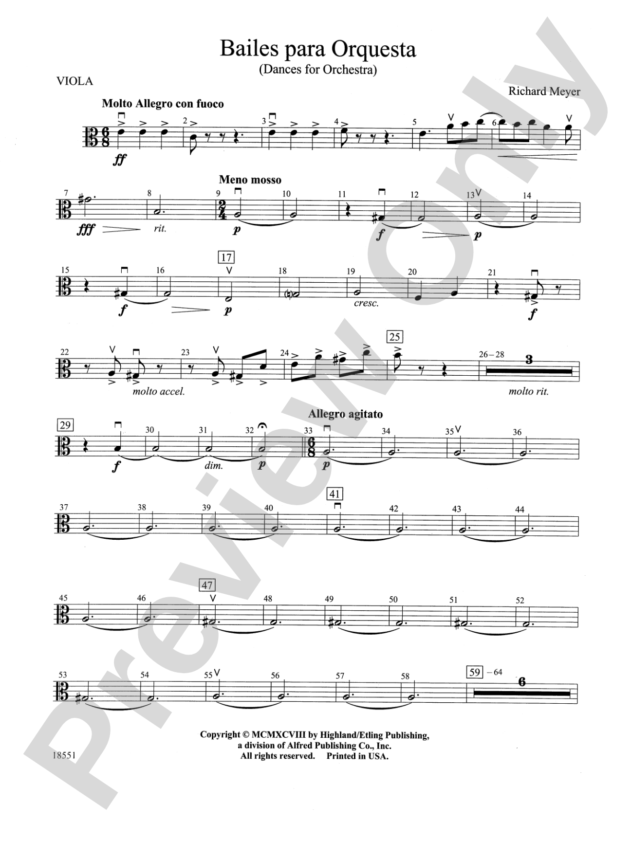 Bailes para Orquesta (For Two Solo Violins and String Orchestra): Viola