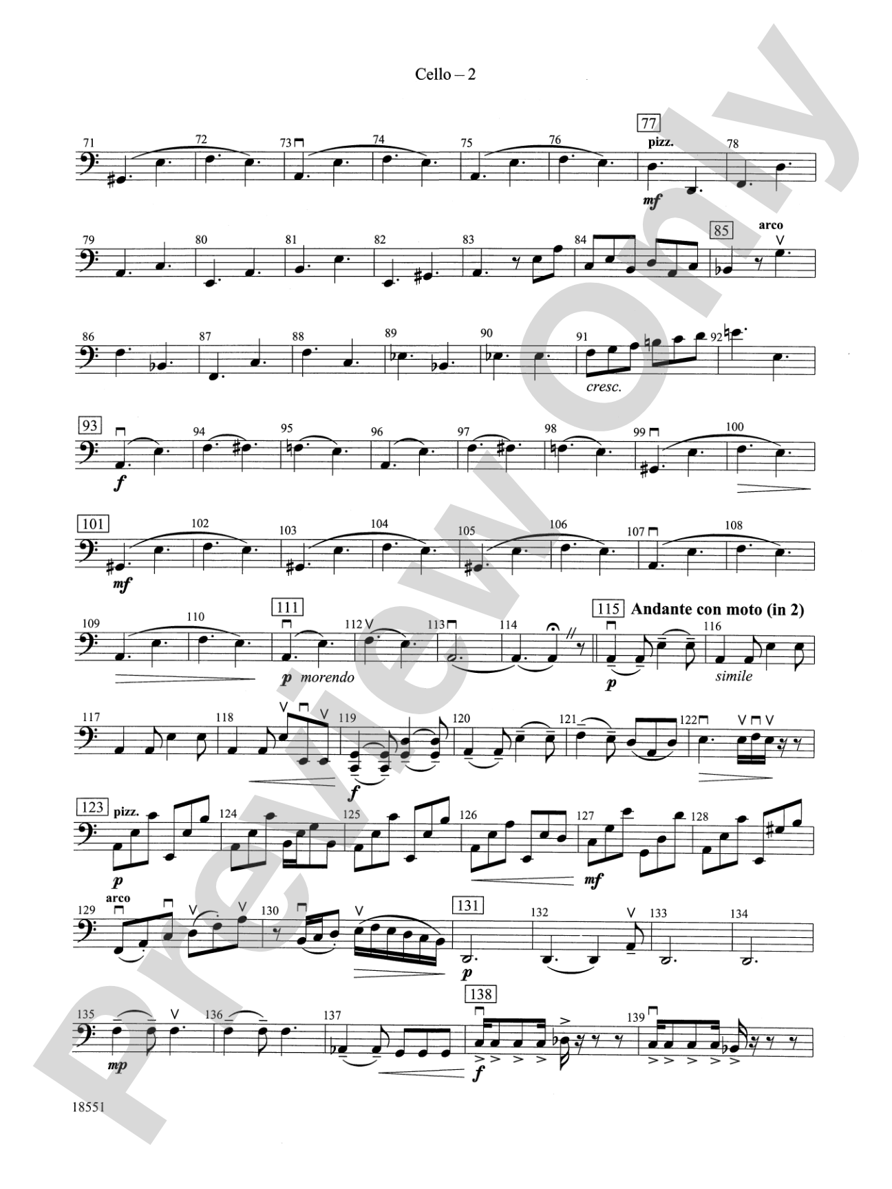 Bailes para Orquesta (For Two Solo Violins and String Orchestra): Cello