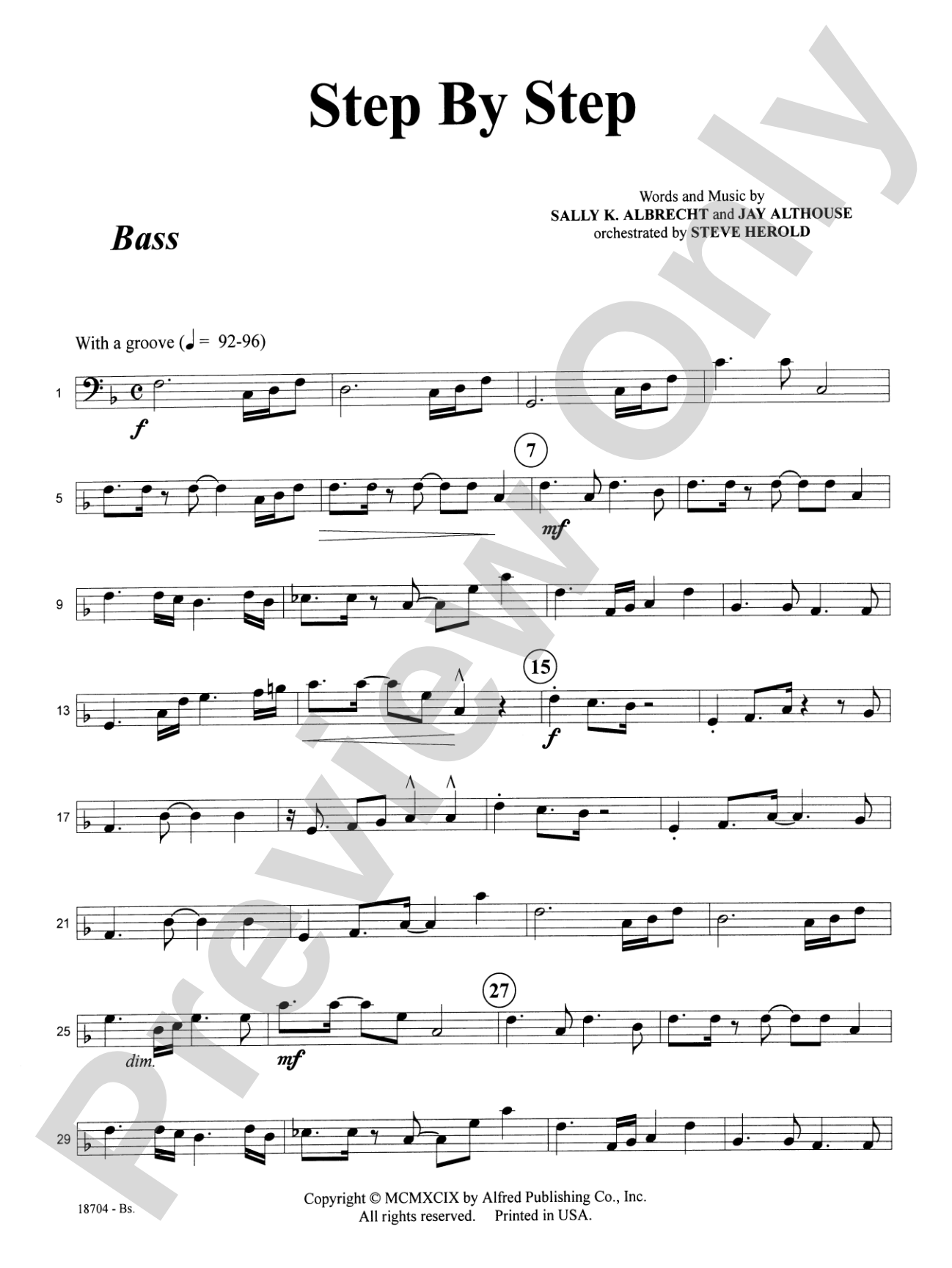 Step by Step: String Bass: Choral SoundPax