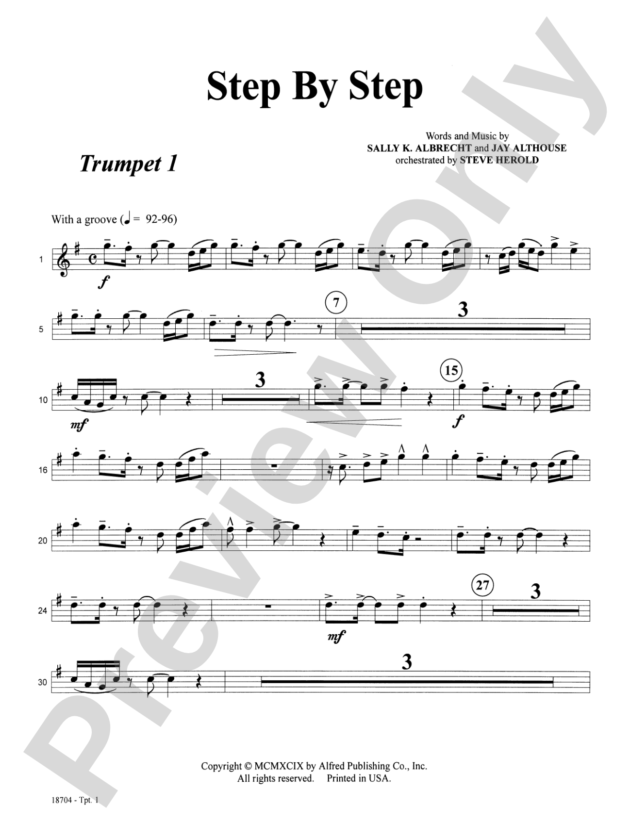 Step by Step: 1st B-flat Trumpet: Choral SoundPax