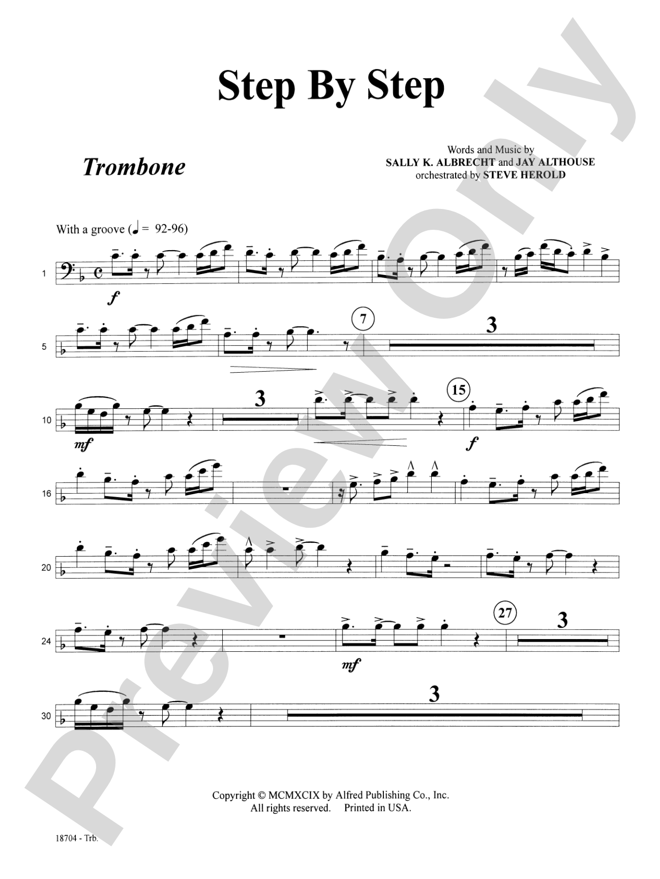 Step by Step: 1st Trombone: Choral SoundPax