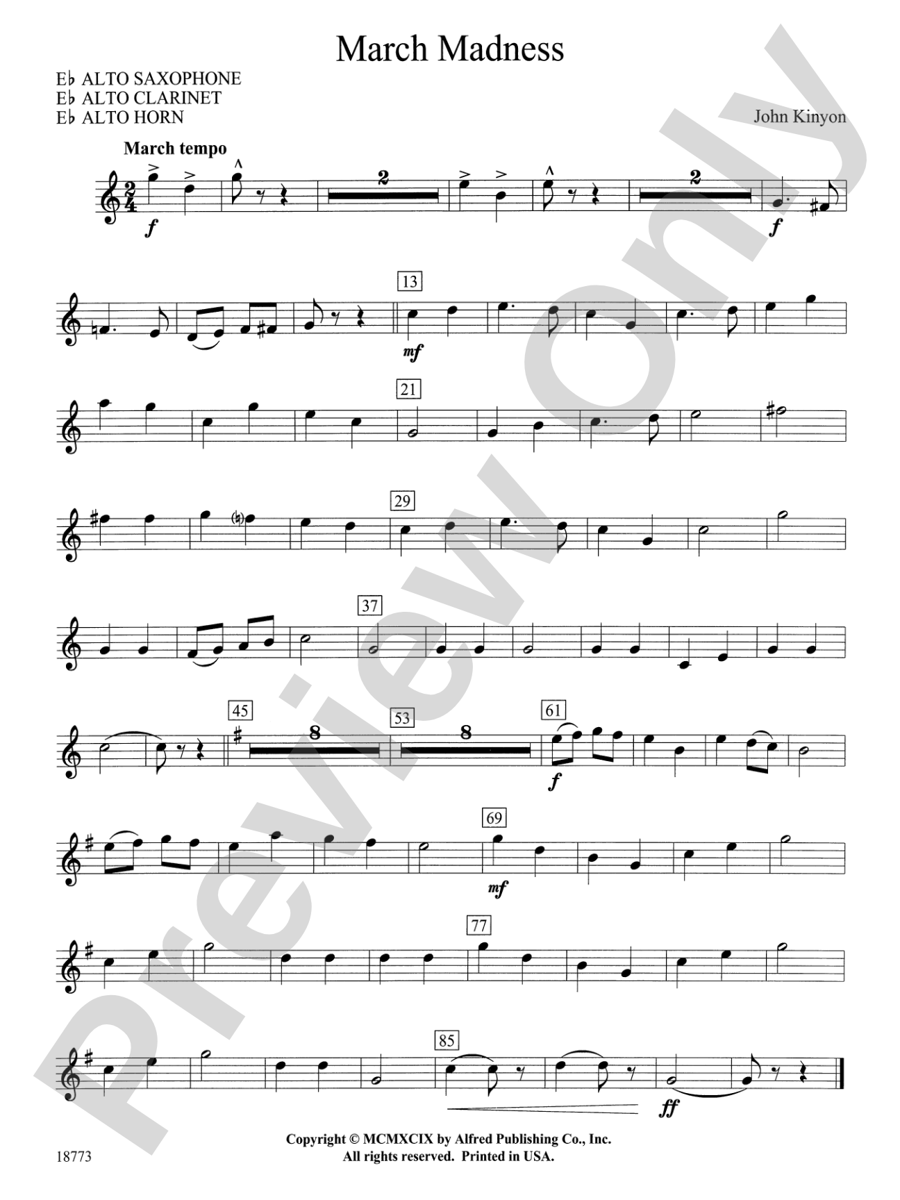 March Madness: E-flat Alto Saxophone