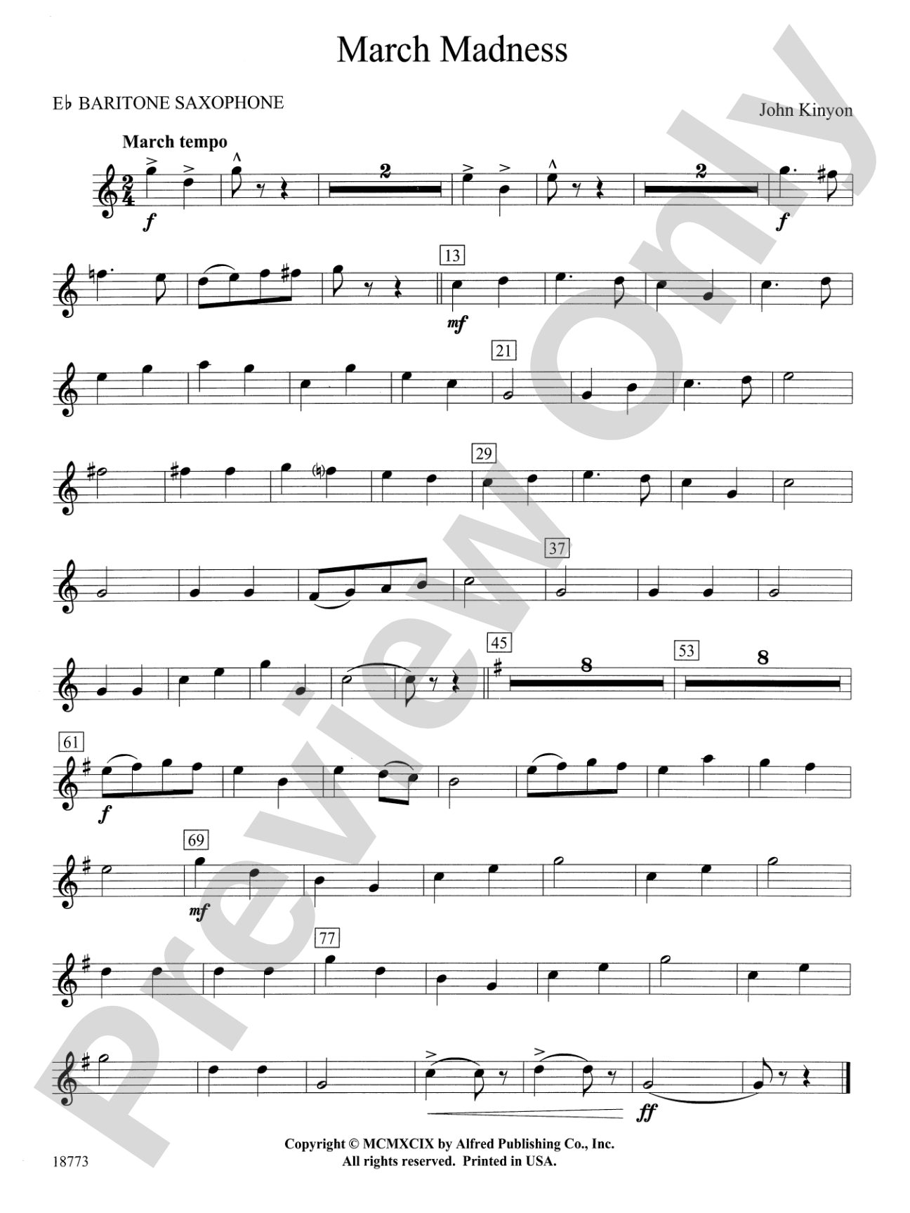 March Madness: E-flat Baritone Saxophone