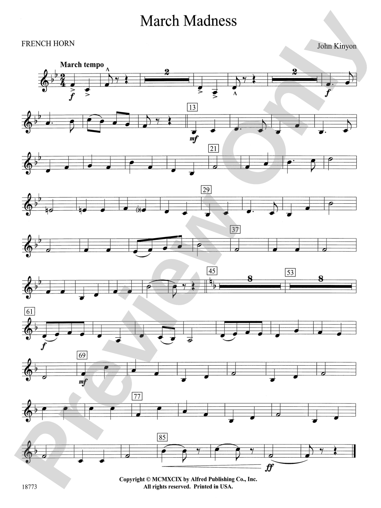 March Madness: 1st F Horn