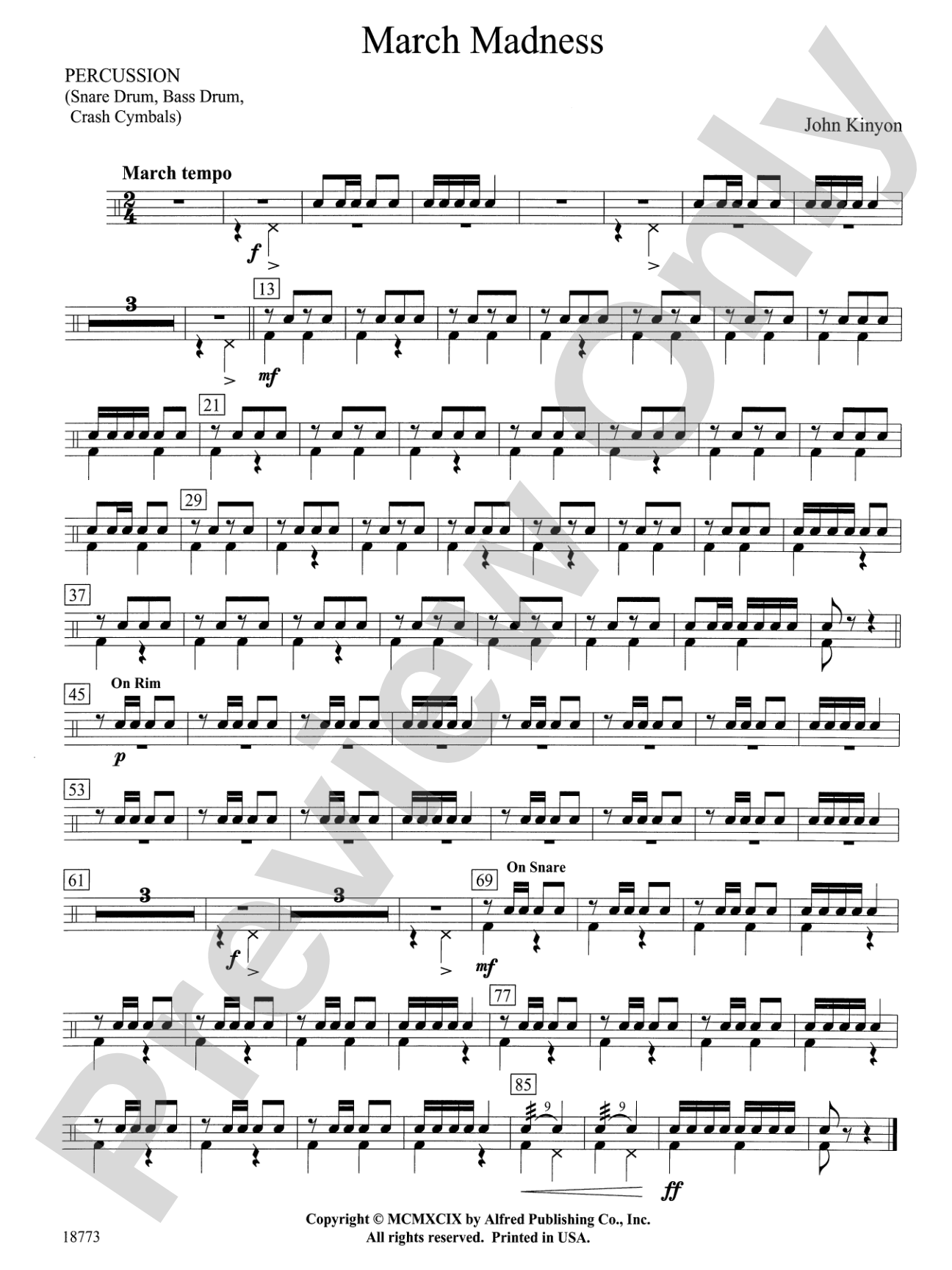 March Madness: 1st Percussion