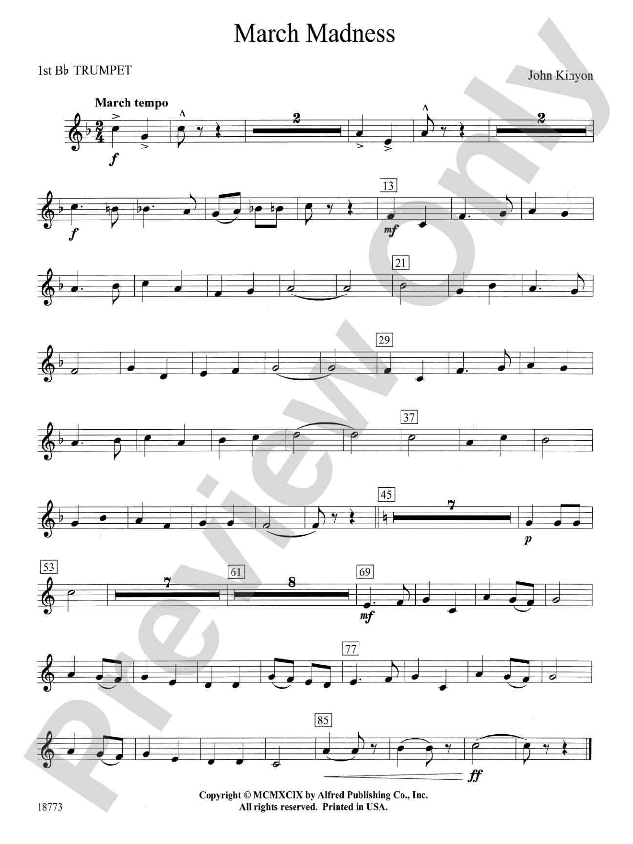 March Madness: 1st B-flat Trumpet
