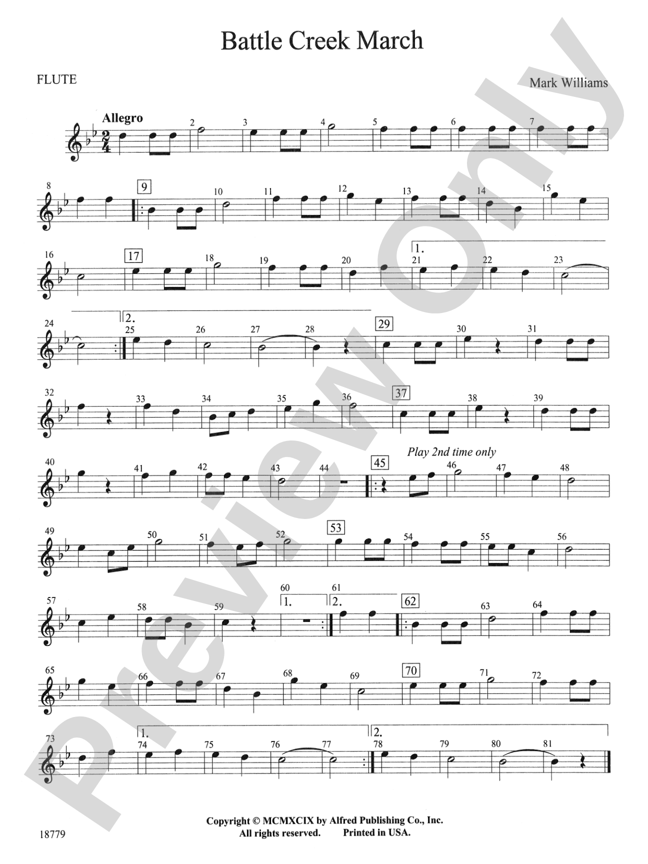 Battle Creek March: Flute