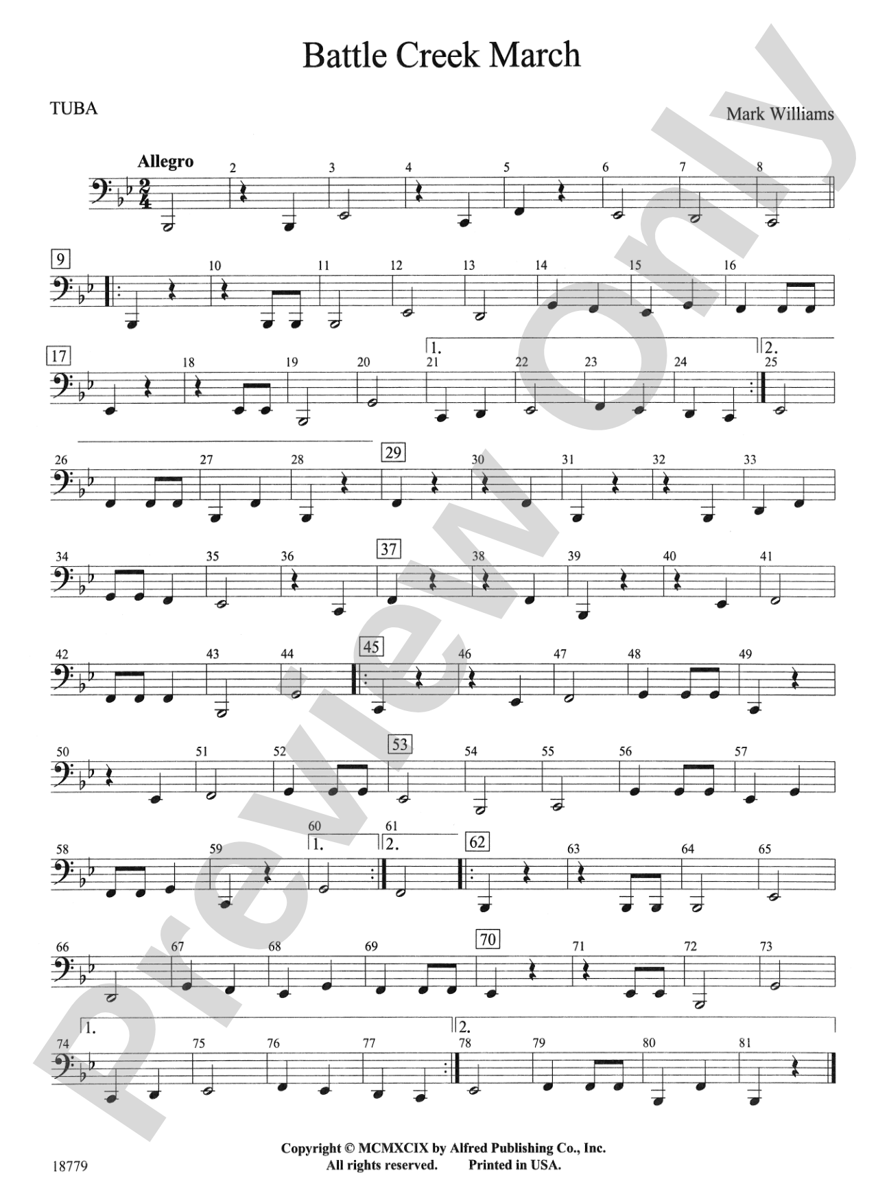 Battle Creek March: Tuba