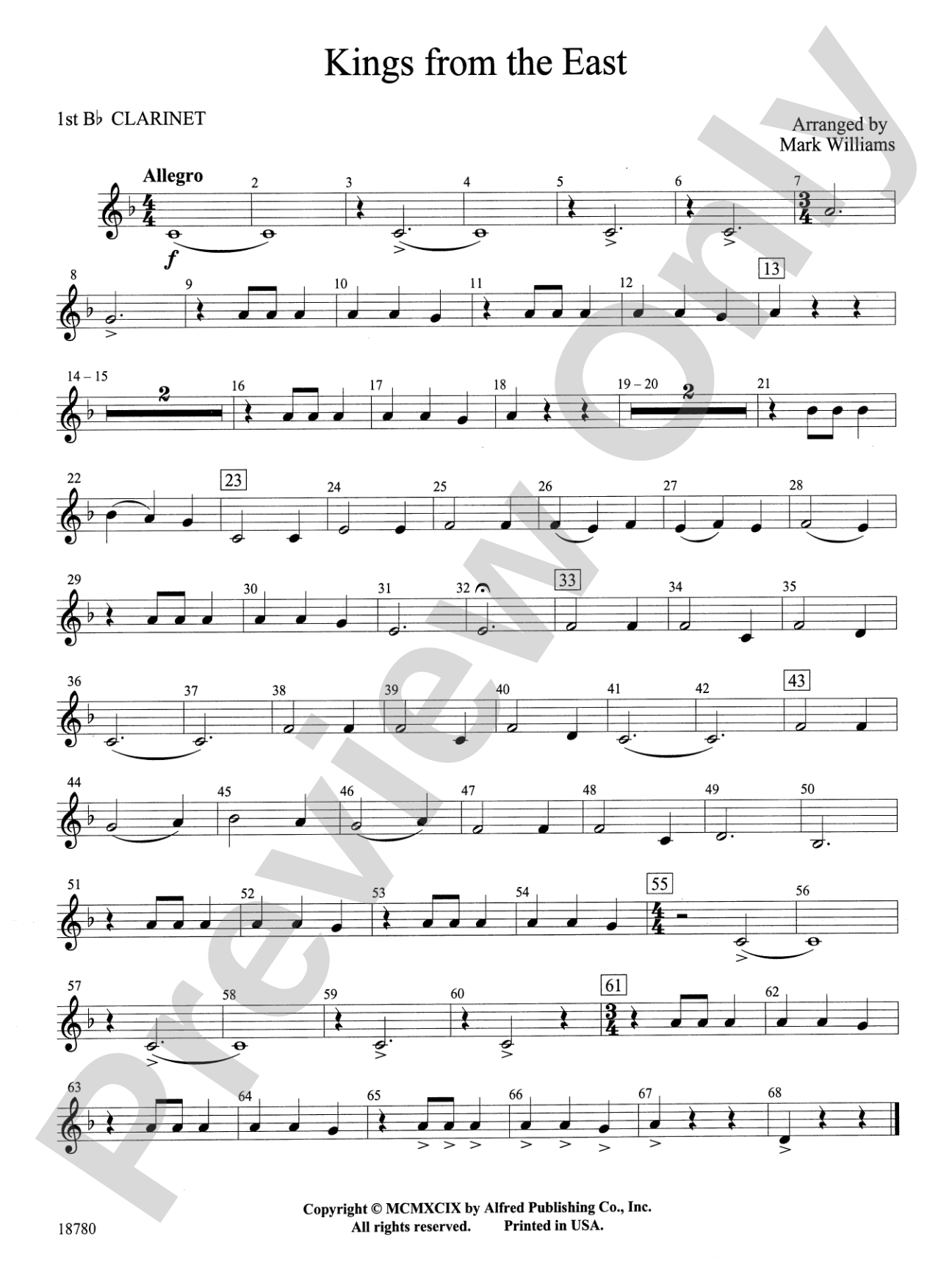 Kings from the East: 1st B-flat Clarinet