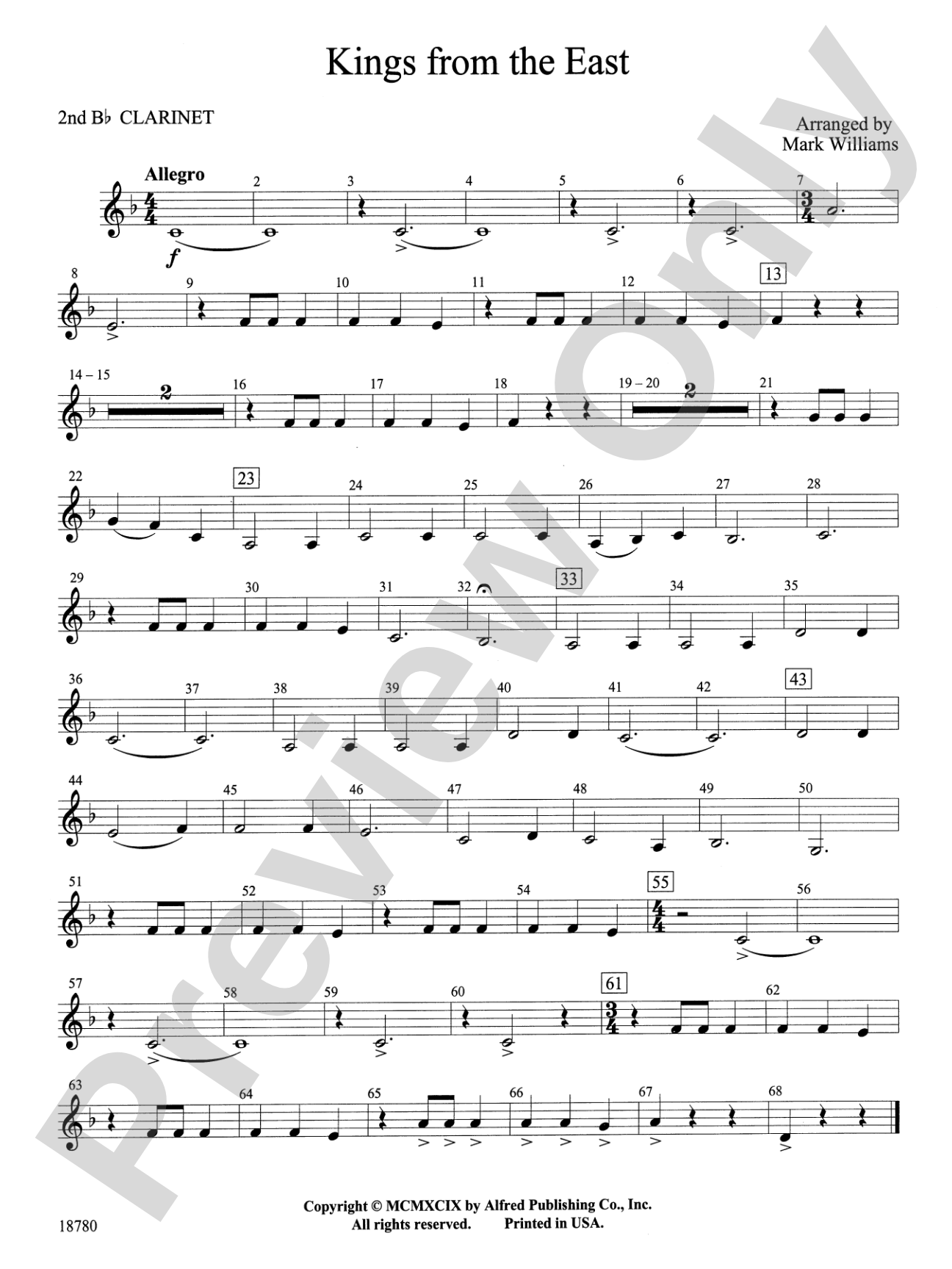 Kings from the East: 2nd B-flat Clarinet