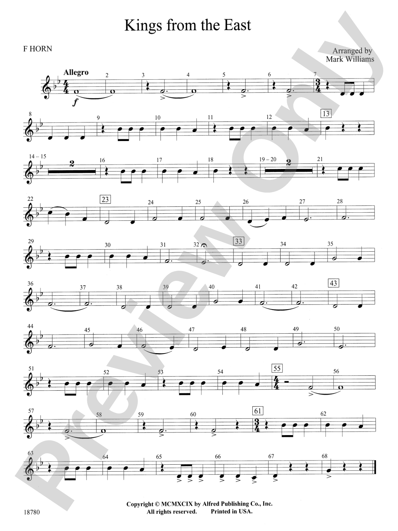 Kings from the East: 1st F Horn